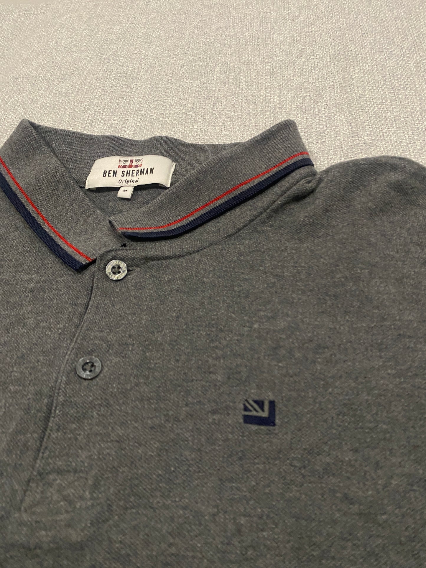 Ben Sherman Men’s Polo Medium Casual Grey Cotton