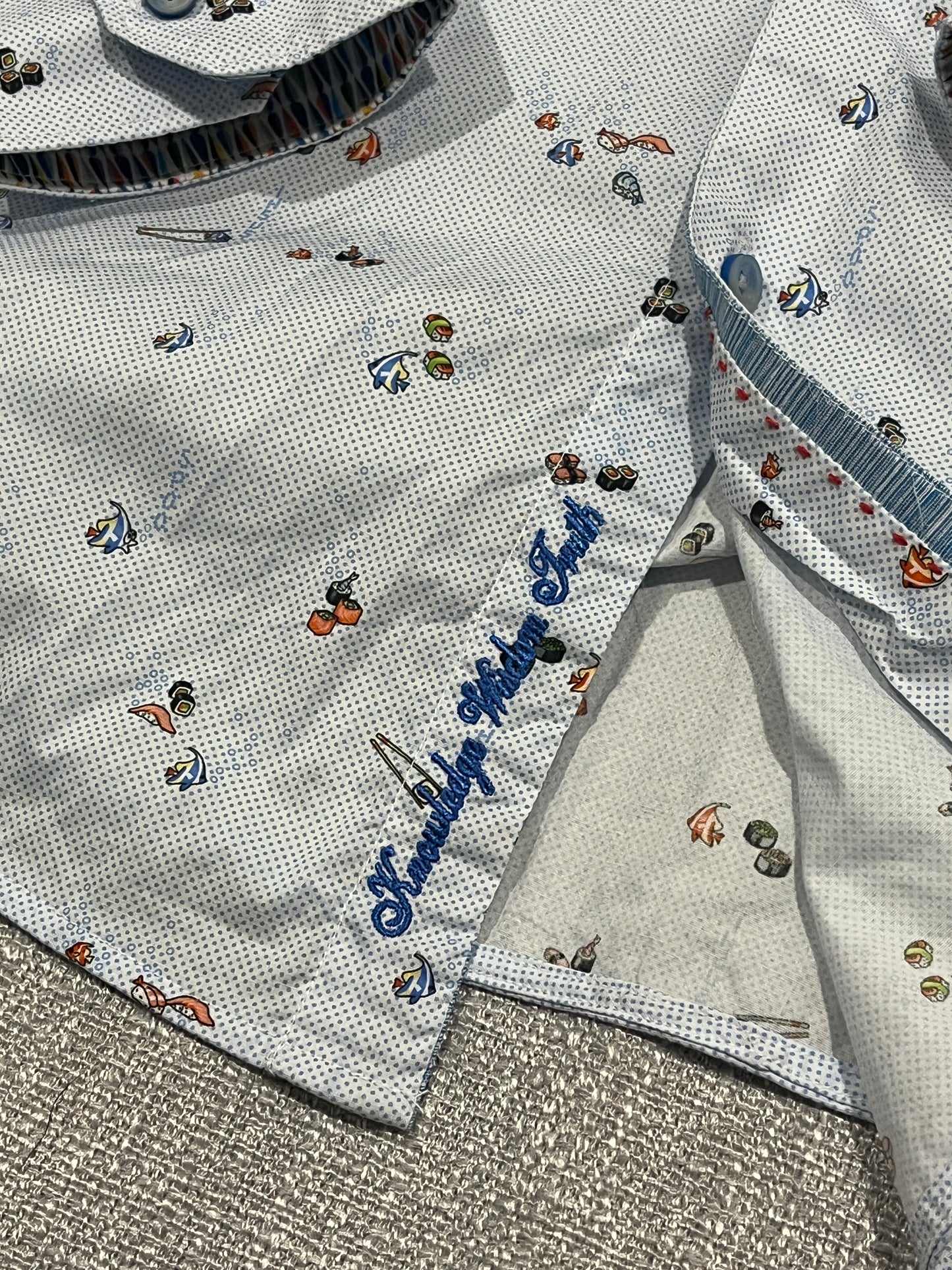 Robert Graham Men’s 2XL Button Up Shirt Novelty Sushi Cotton Stretch