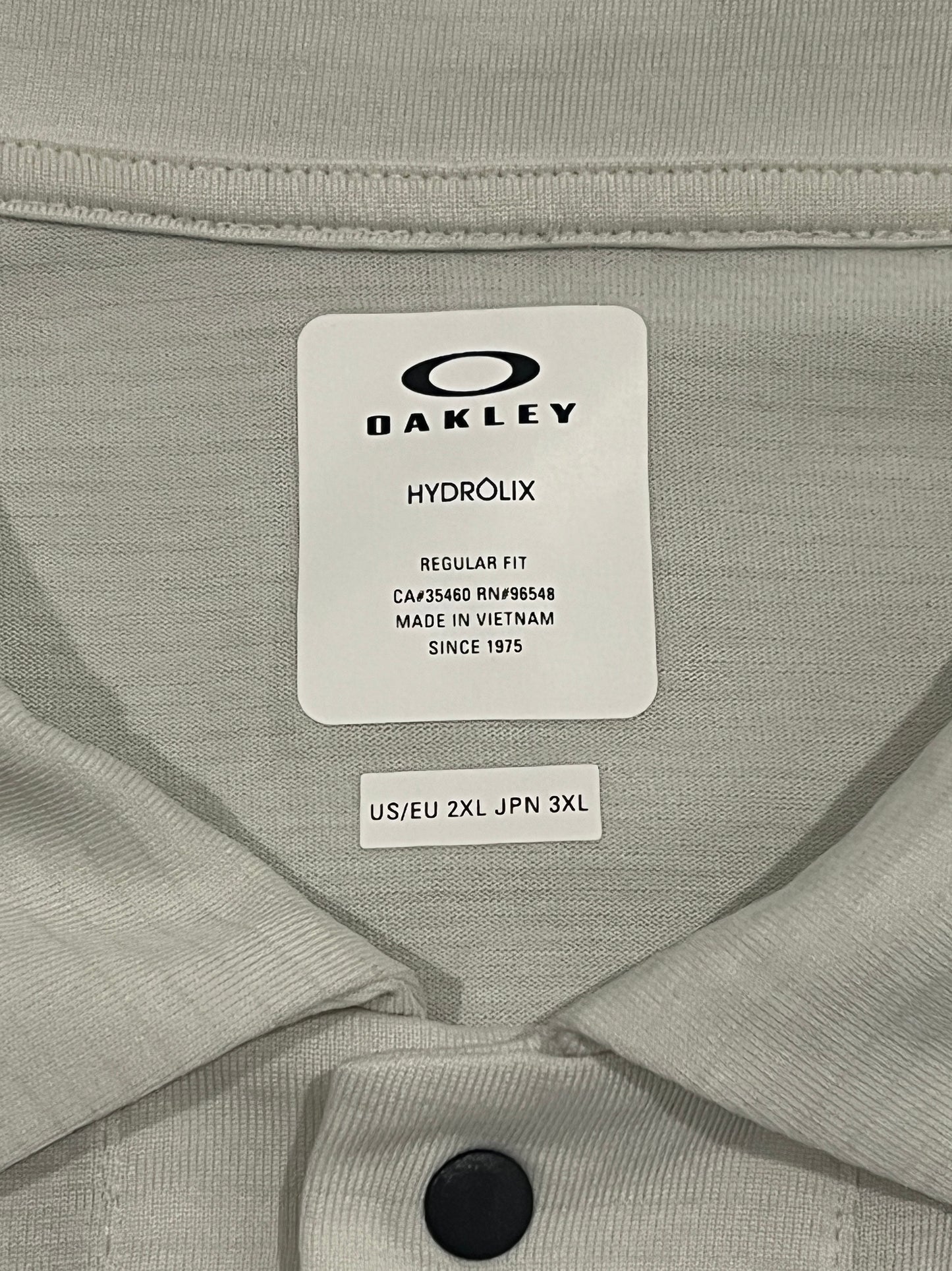 Oakley Golf Hydrolix Polo Shirt Mens 2XL Beige Performance Short Sleeve