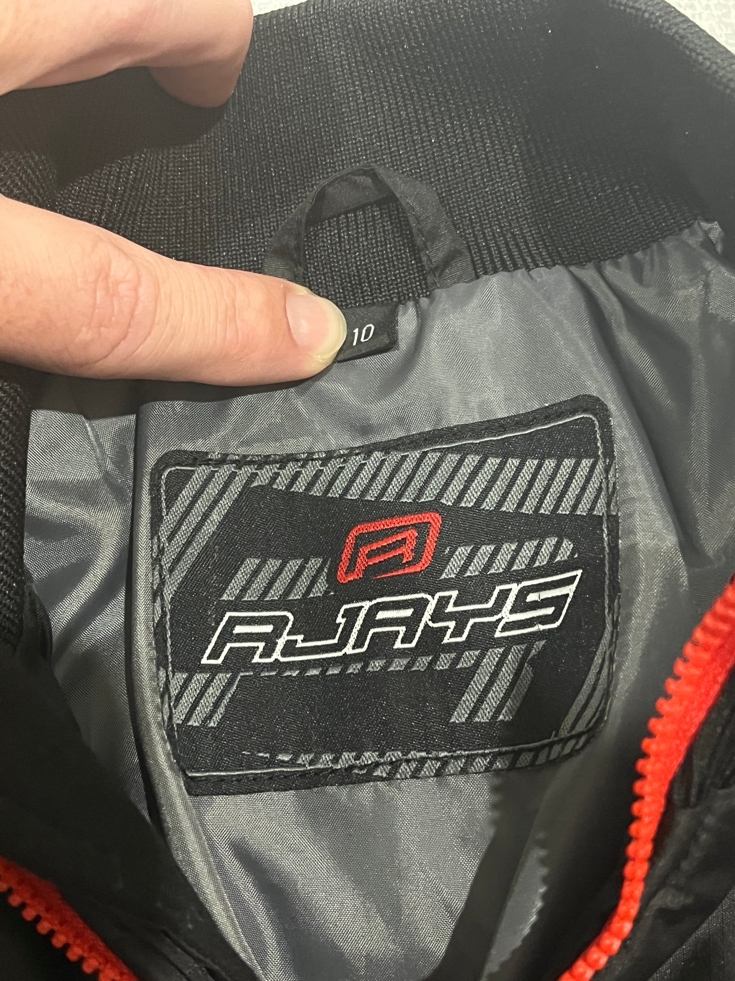 RJAYS Puffer Jacket Black Red Womens Size 10