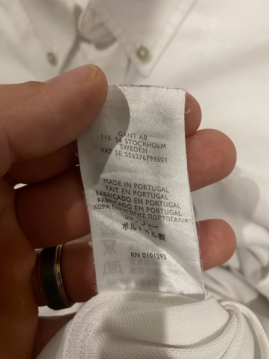 GANT Tech Prep Fitted White Button-Down Shirt