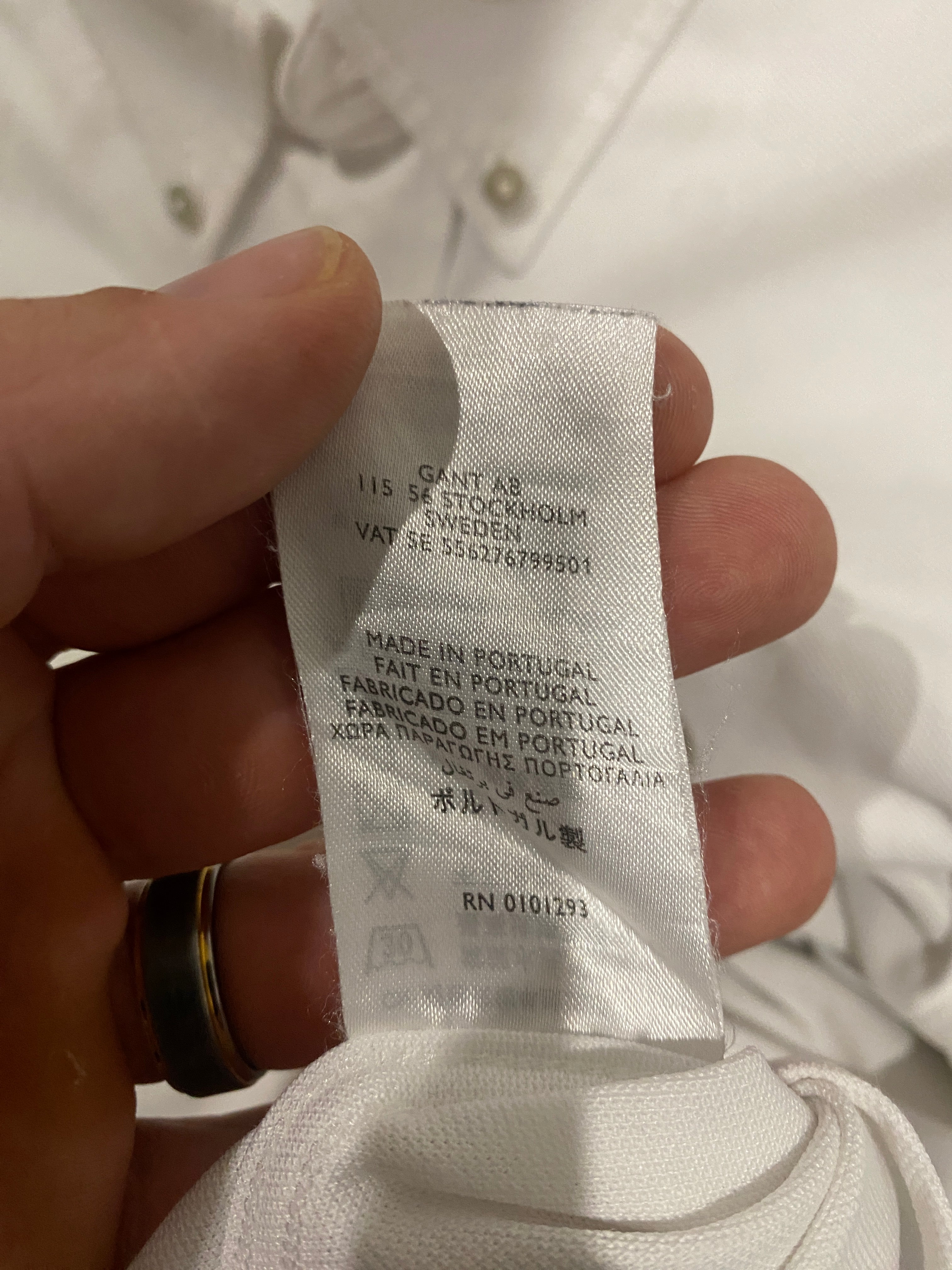 GANT Tech Prep Fitted White Button-Down Shirt