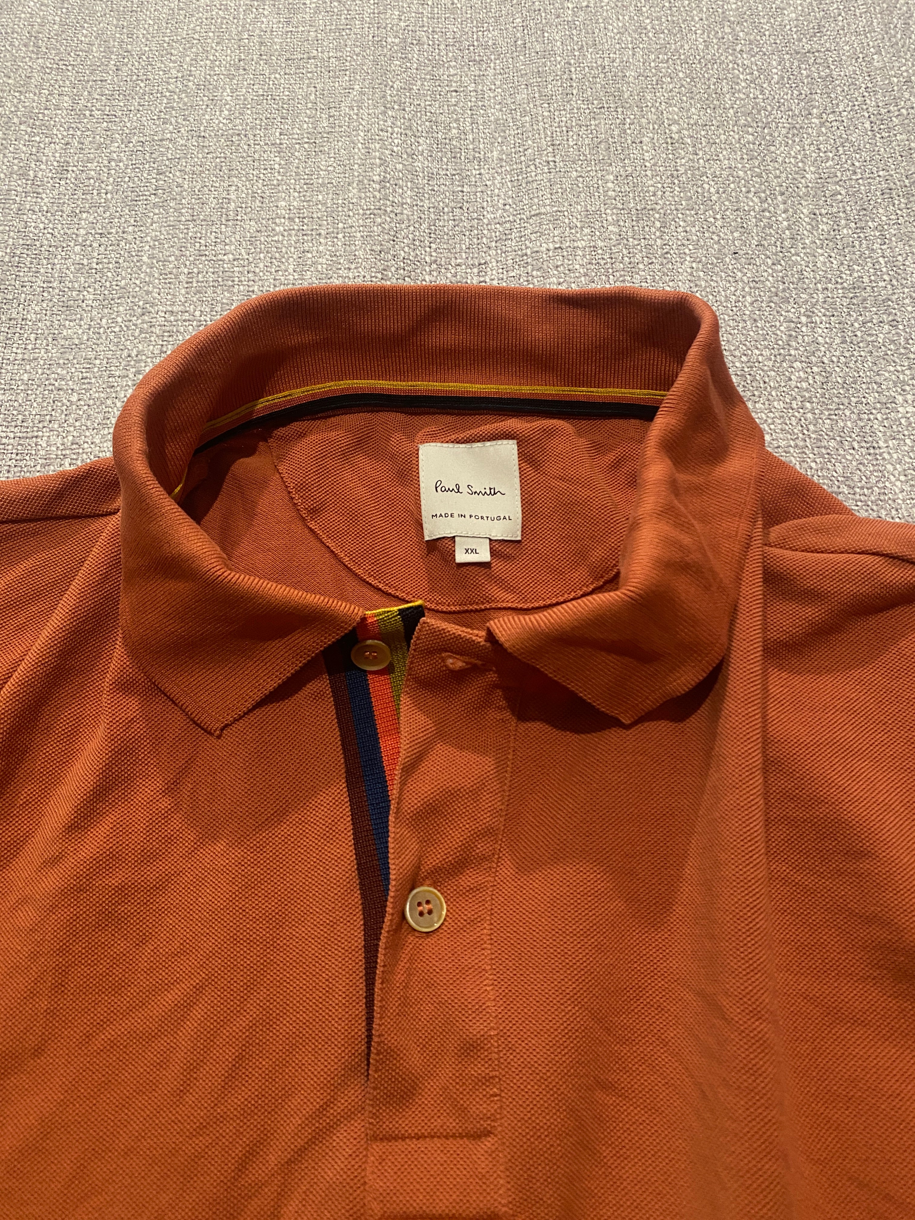 Paul Smith Men's Polo Shirt in Rust Orange