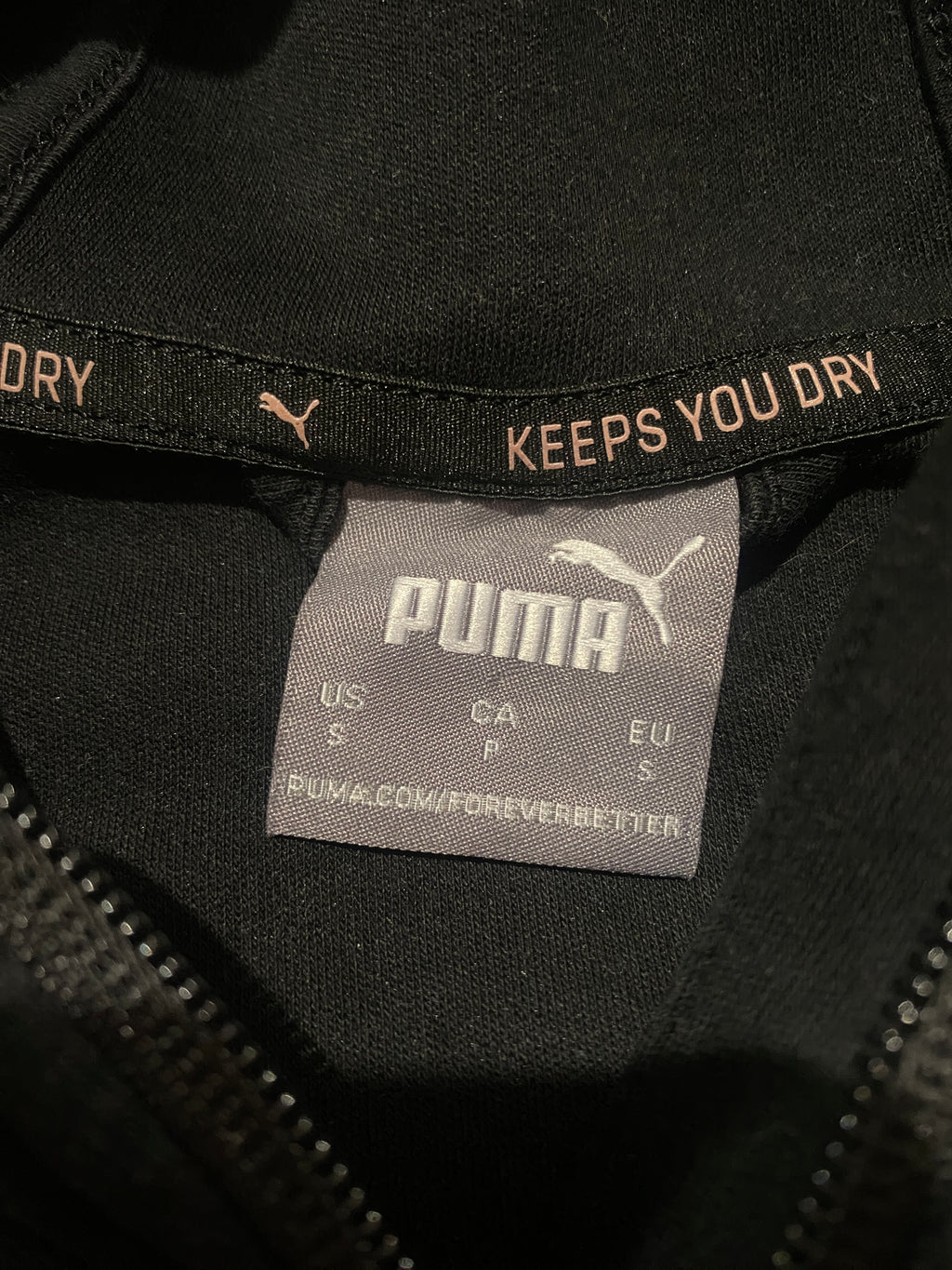 Puma Black Full Zip Hoodie with Logo