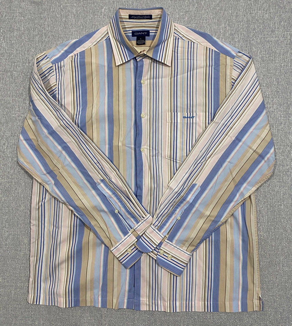 GANT Long Beach Poplin Dress Fit Striped Shirt