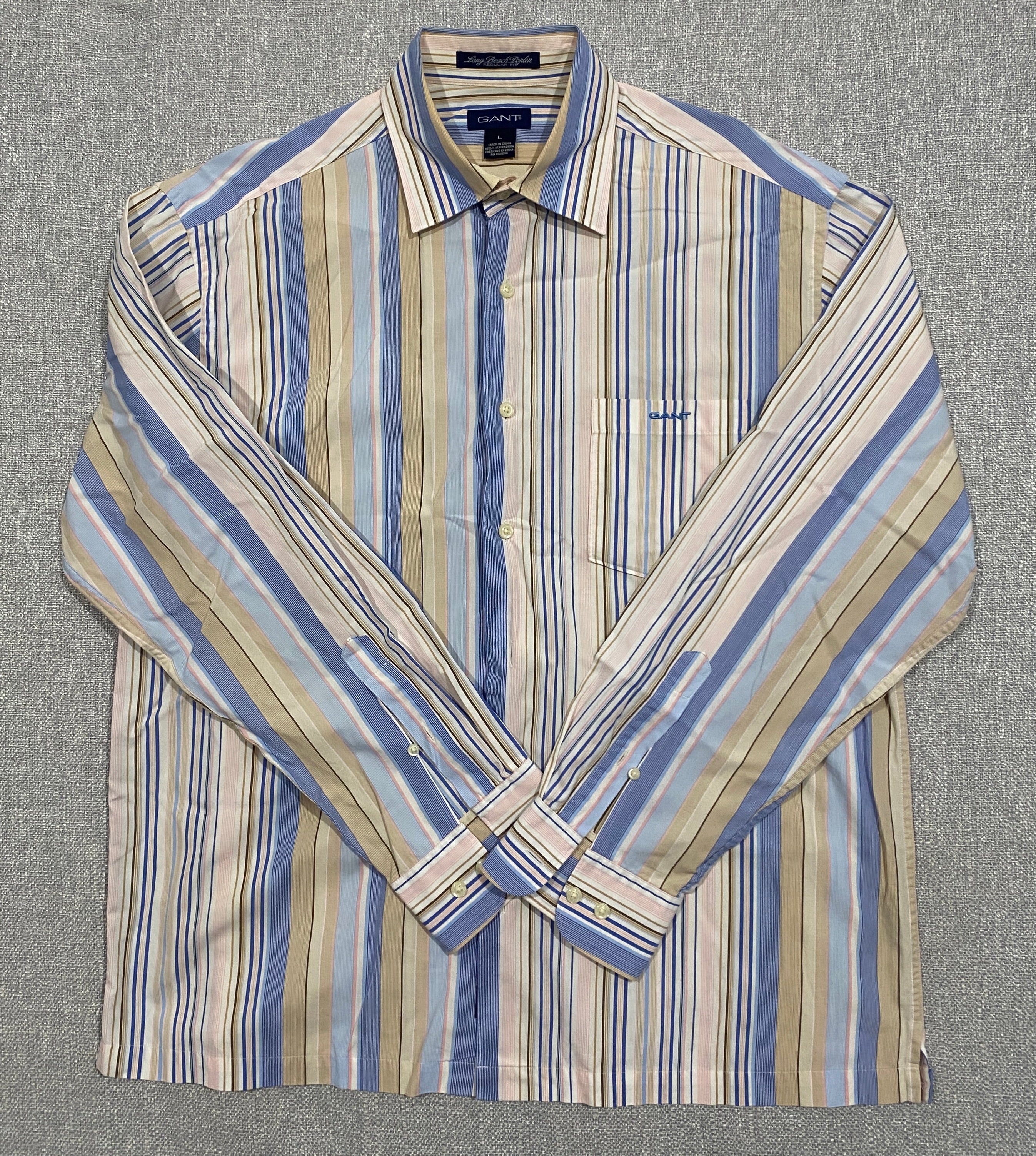 GANT Long Beach Poplin Dress Fit Striped Shirt