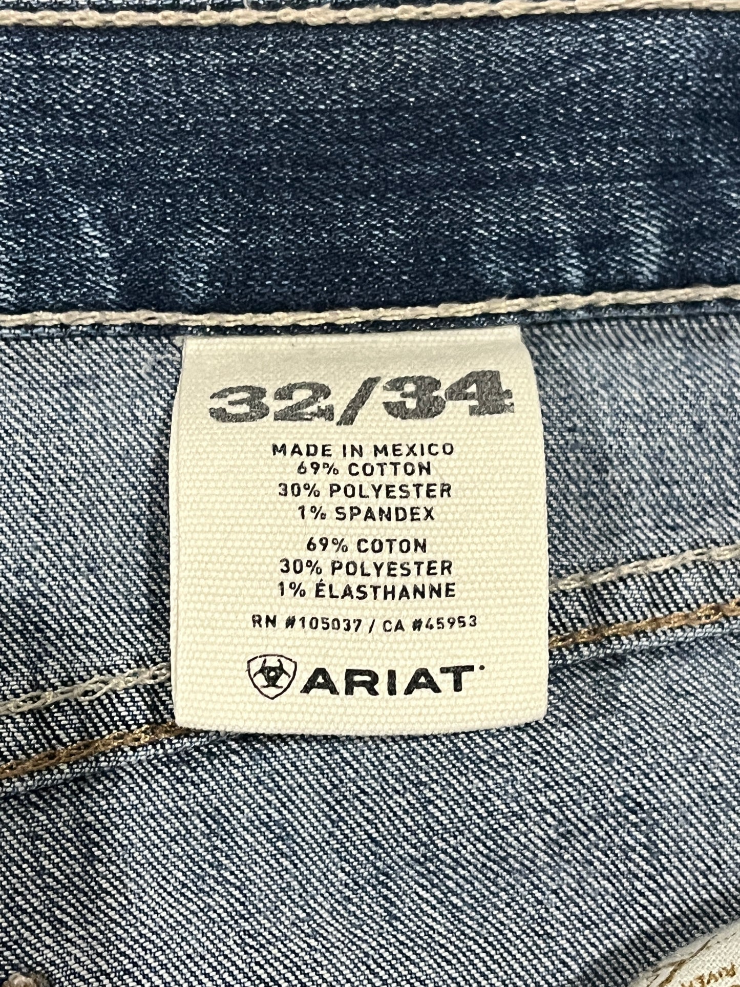 Ariat M4 Low Rise Boot Cut Jeans Mens 32x34 Blue Stretch Denim Western Cowboy