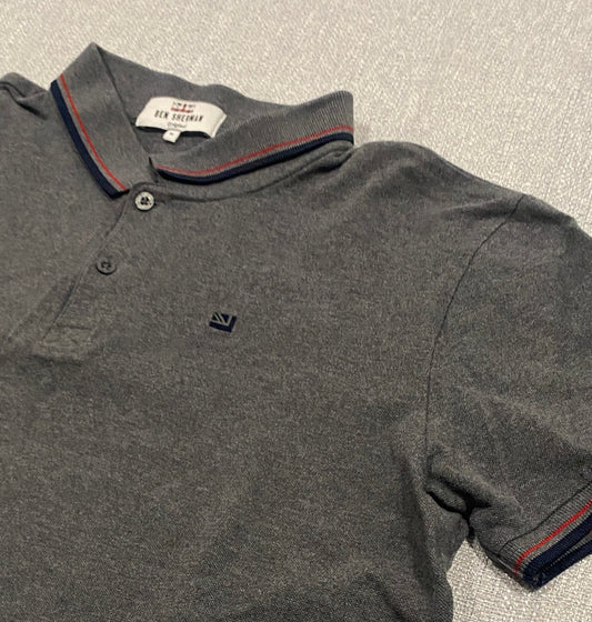 Ben Sherman Men’s Polo Medium Casual Grey Cotton