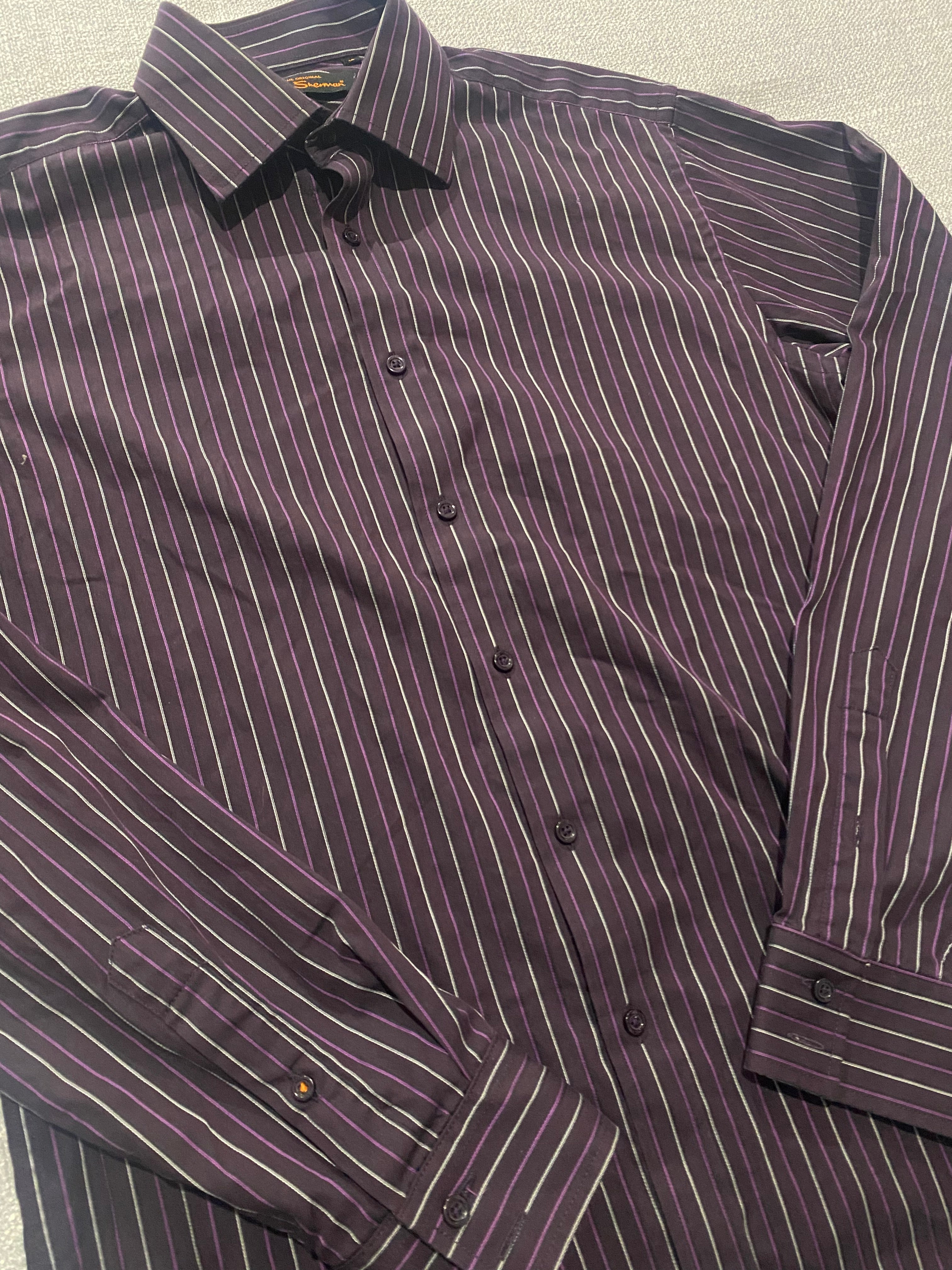 Ben Sherman Purple Striped L/S Shirt