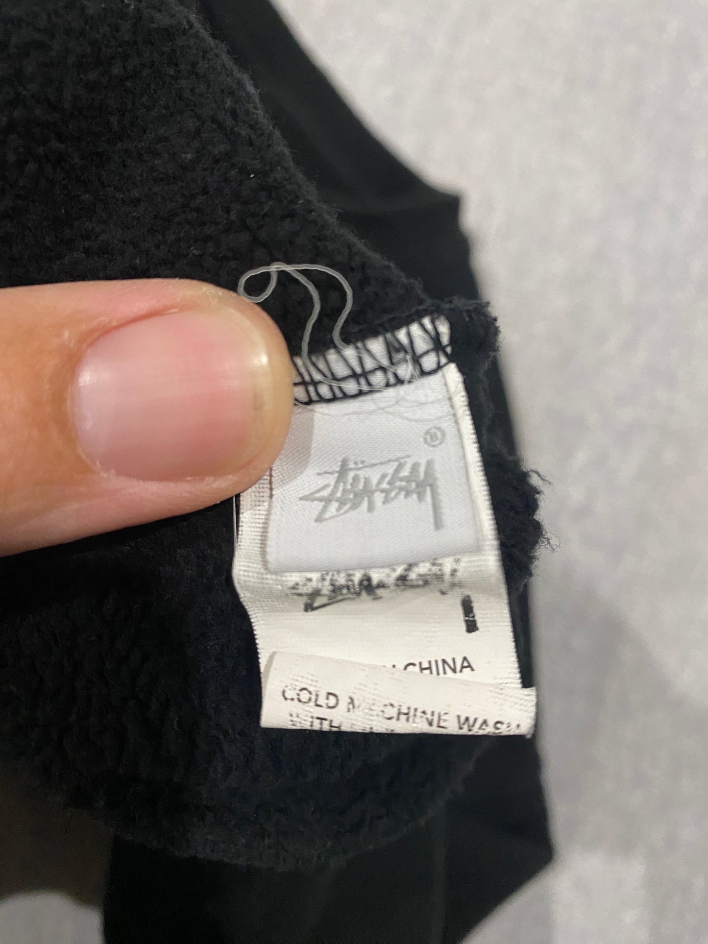 Stussy Crewneck Sweatshirt Womens 10 Black Oversized Streetwear