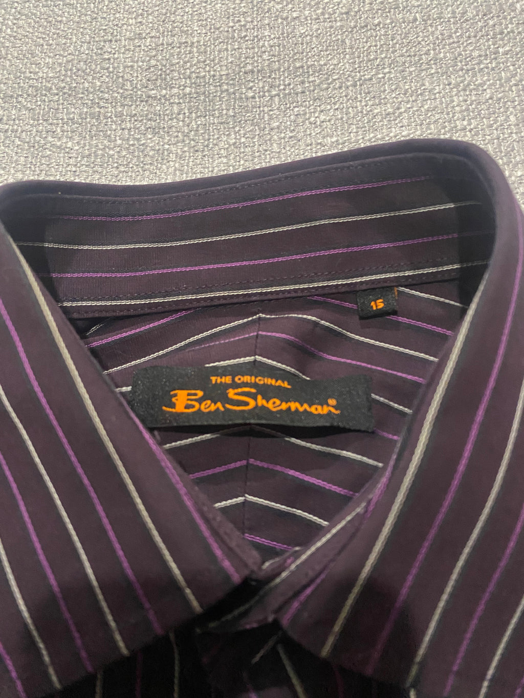Ben Sherman Purple Striped L/S Shirt