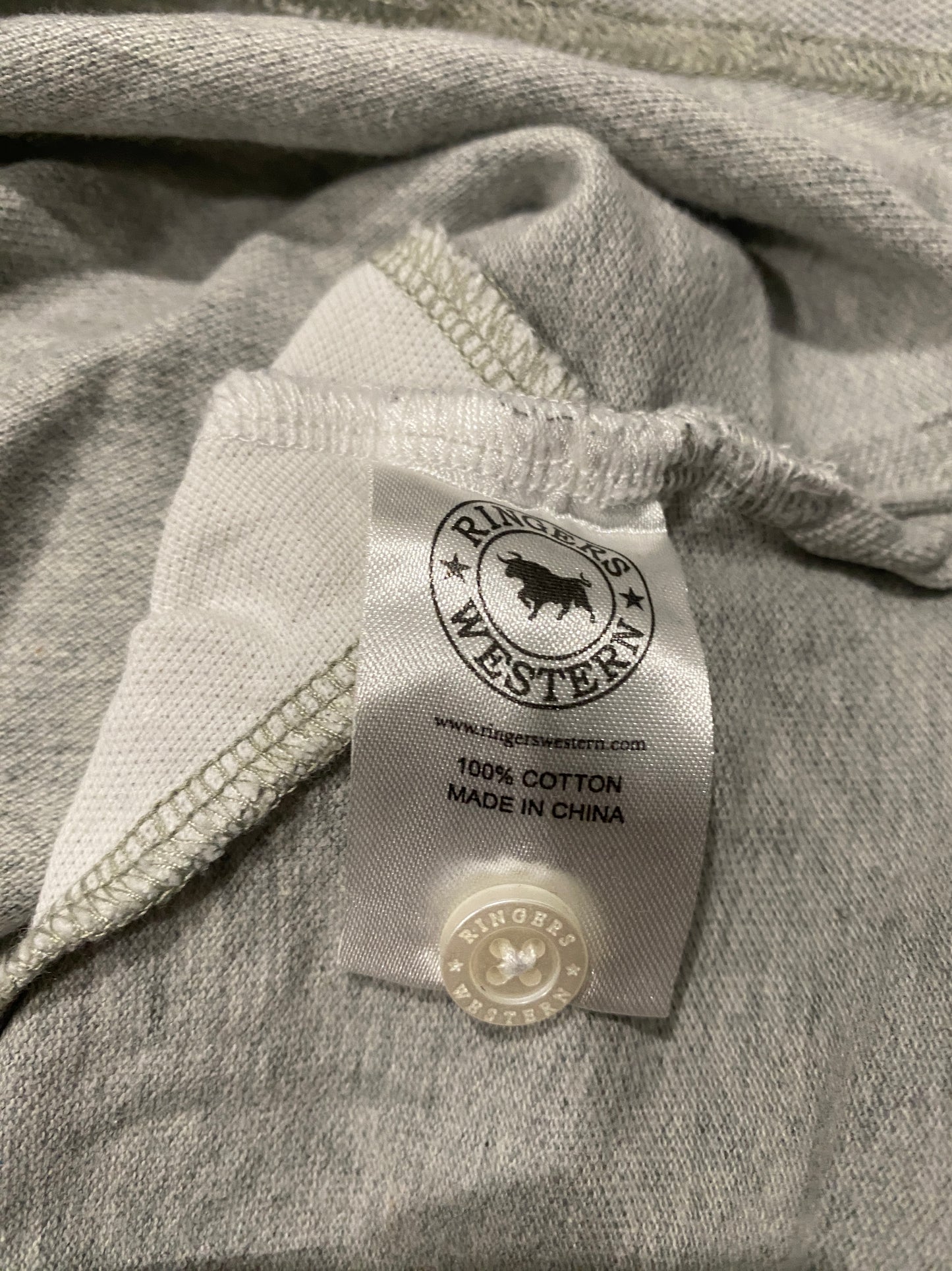 Ringers Western Classic Fit Polo Shirt Men’s Large White Grey Rugby Casual