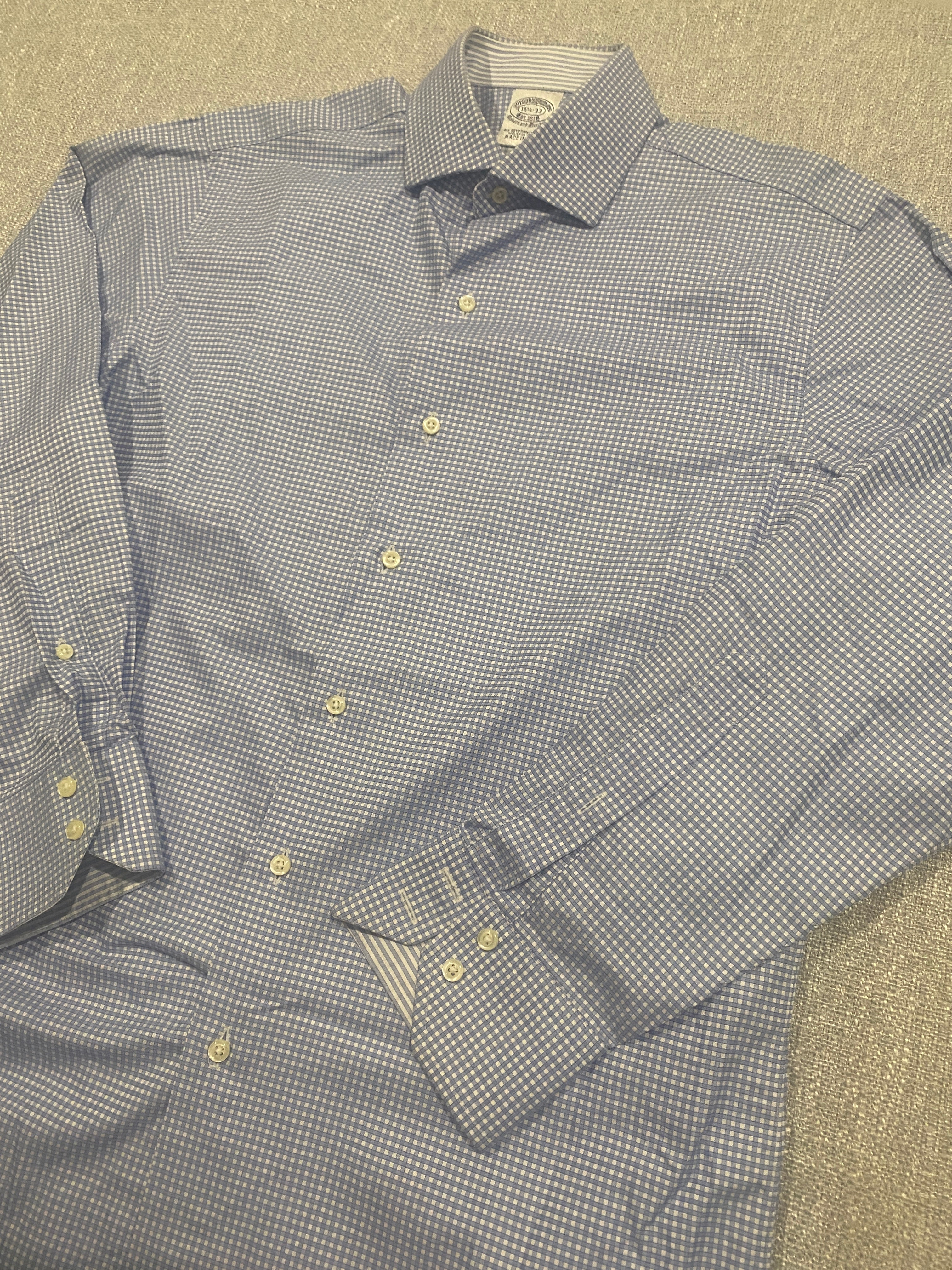 Brooks Brothers Blue Check Dress Shirt