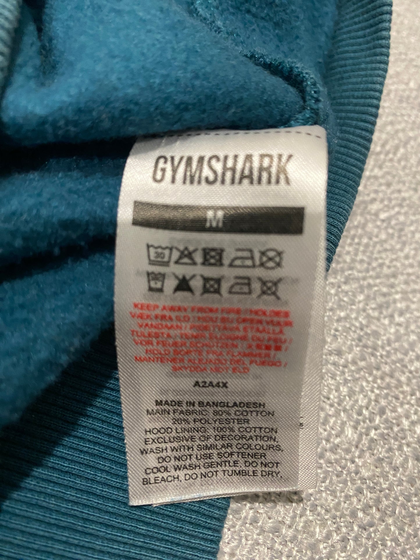 Gymshark GSLC Lifting Club Hoodie Men’s Medium Teal Pullover