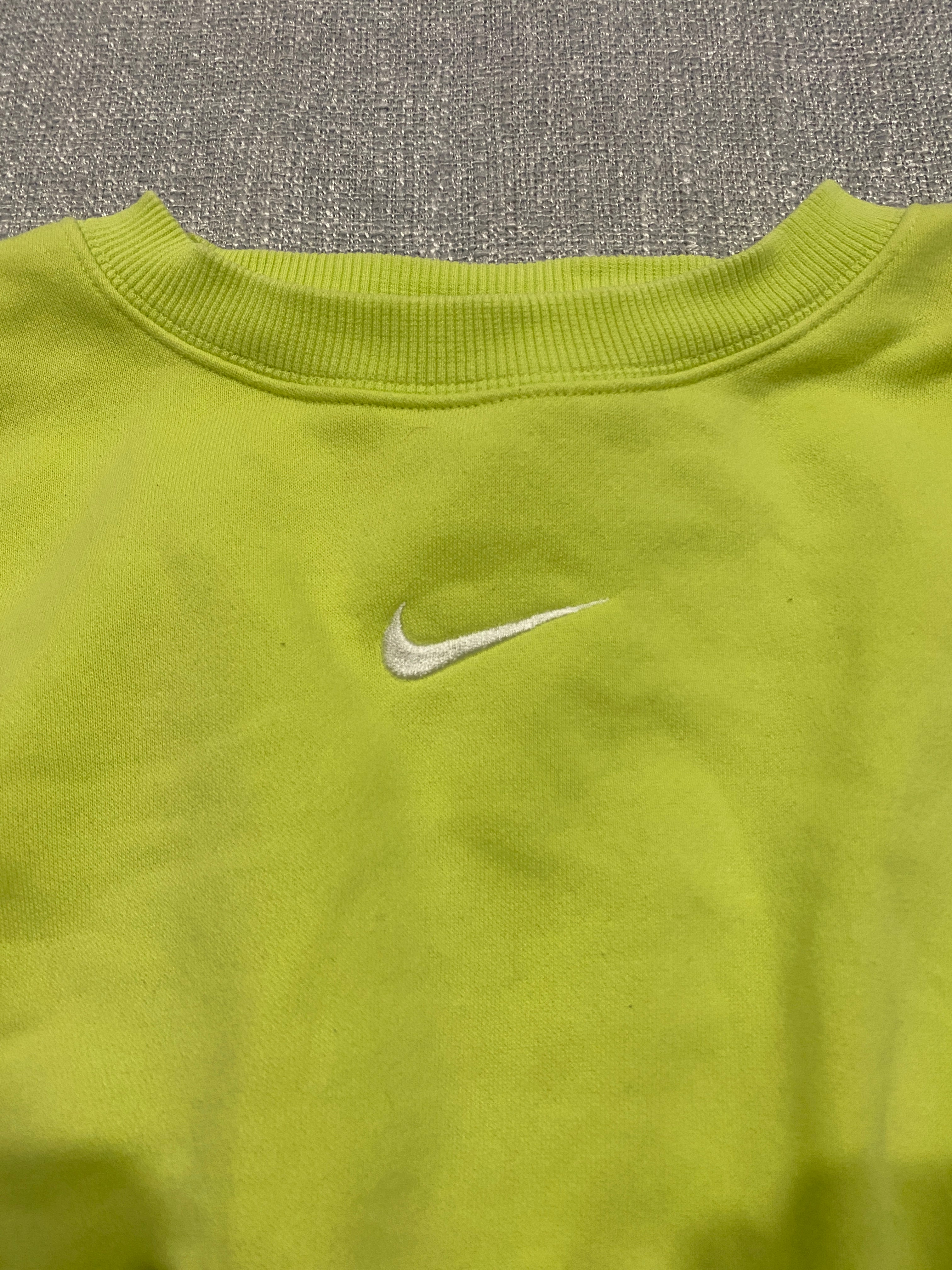 Nike Neon Yellow Cropped Sweatshirt