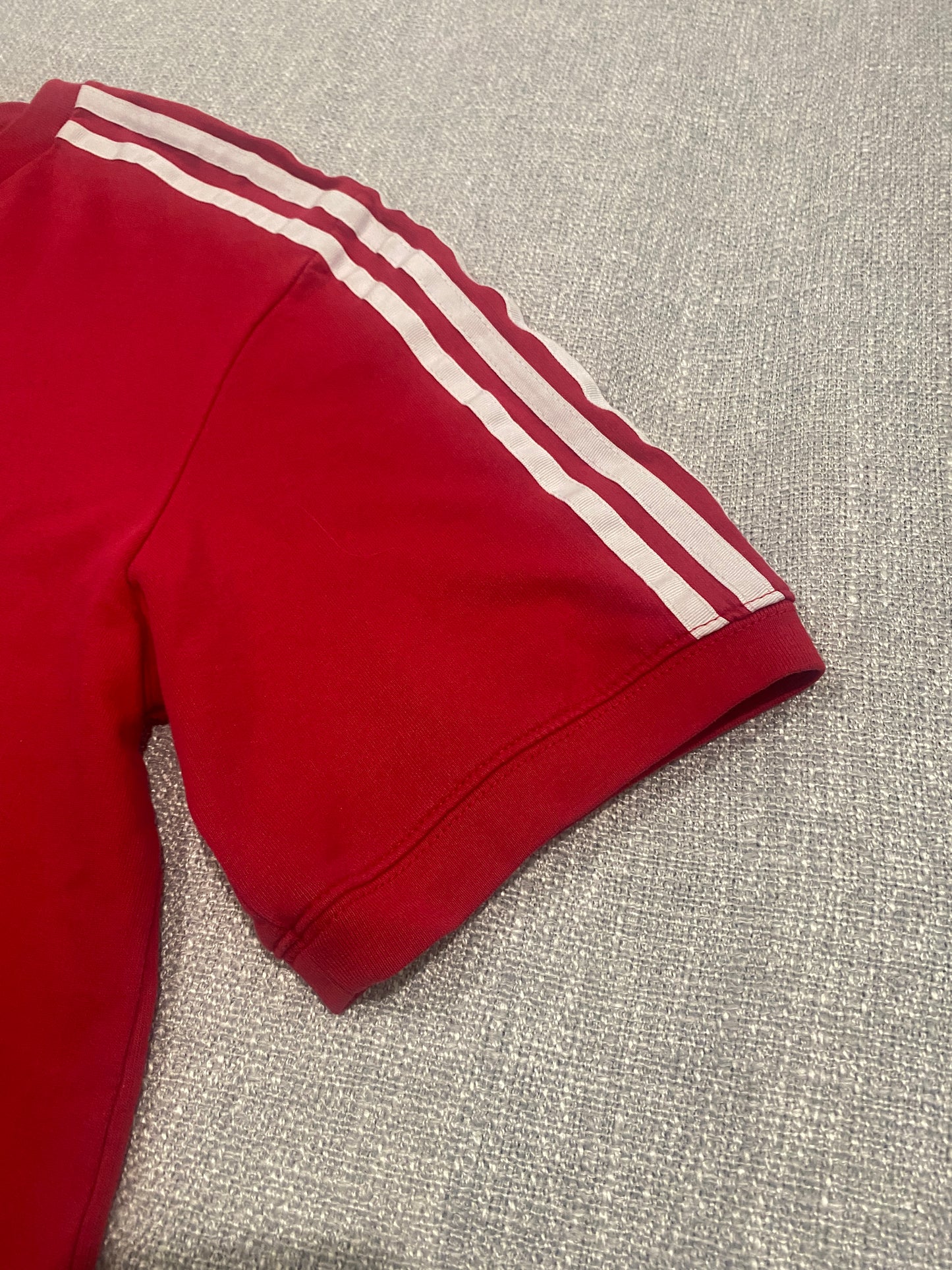Adidas Originals Trefoil T-Shirt Womens Size 10 Red 3 Stripe Tee Dress