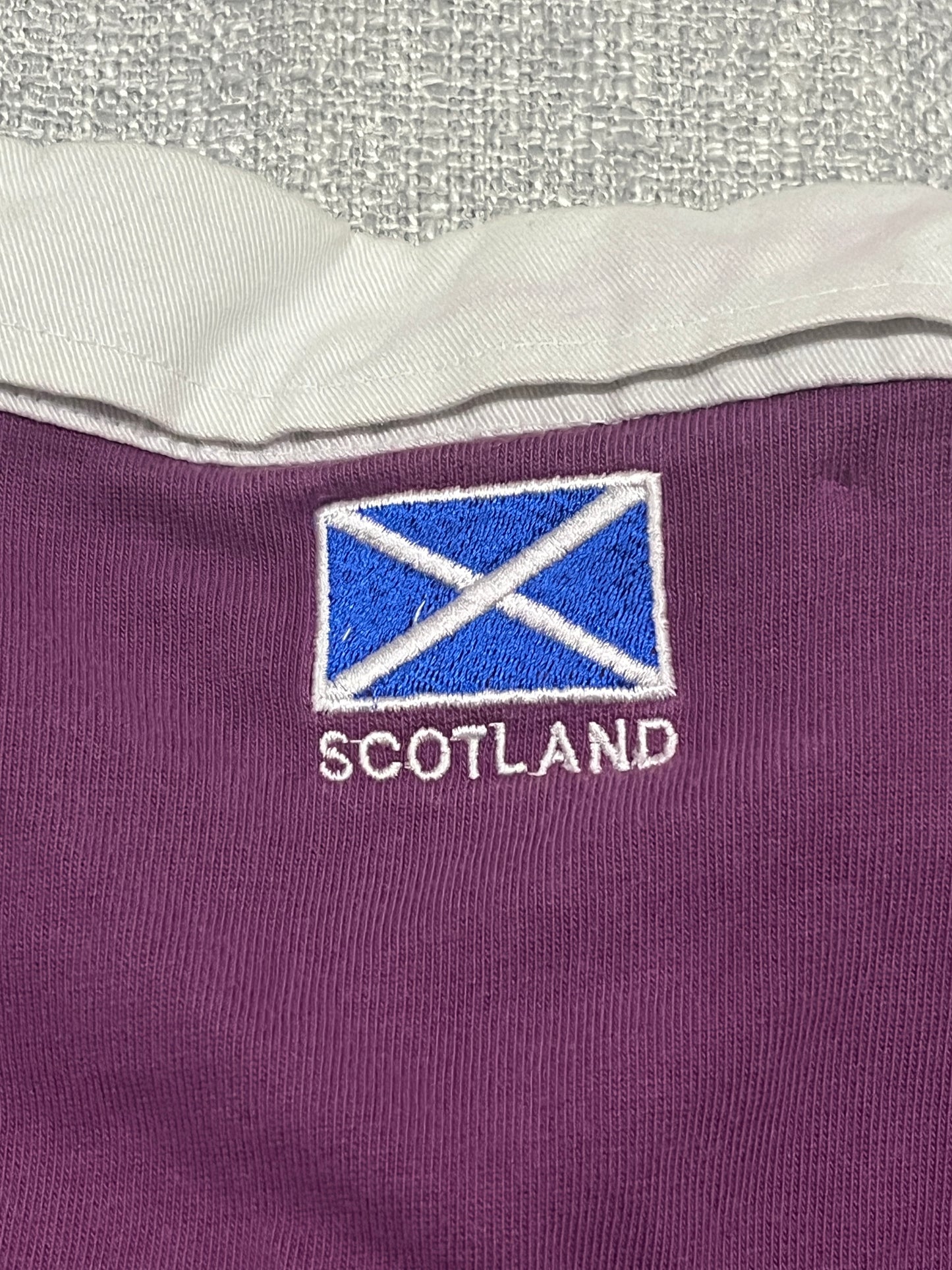 Scottish Experience Scotland Rugby Jersey Purple Navy Striped Long Sleeve Size S