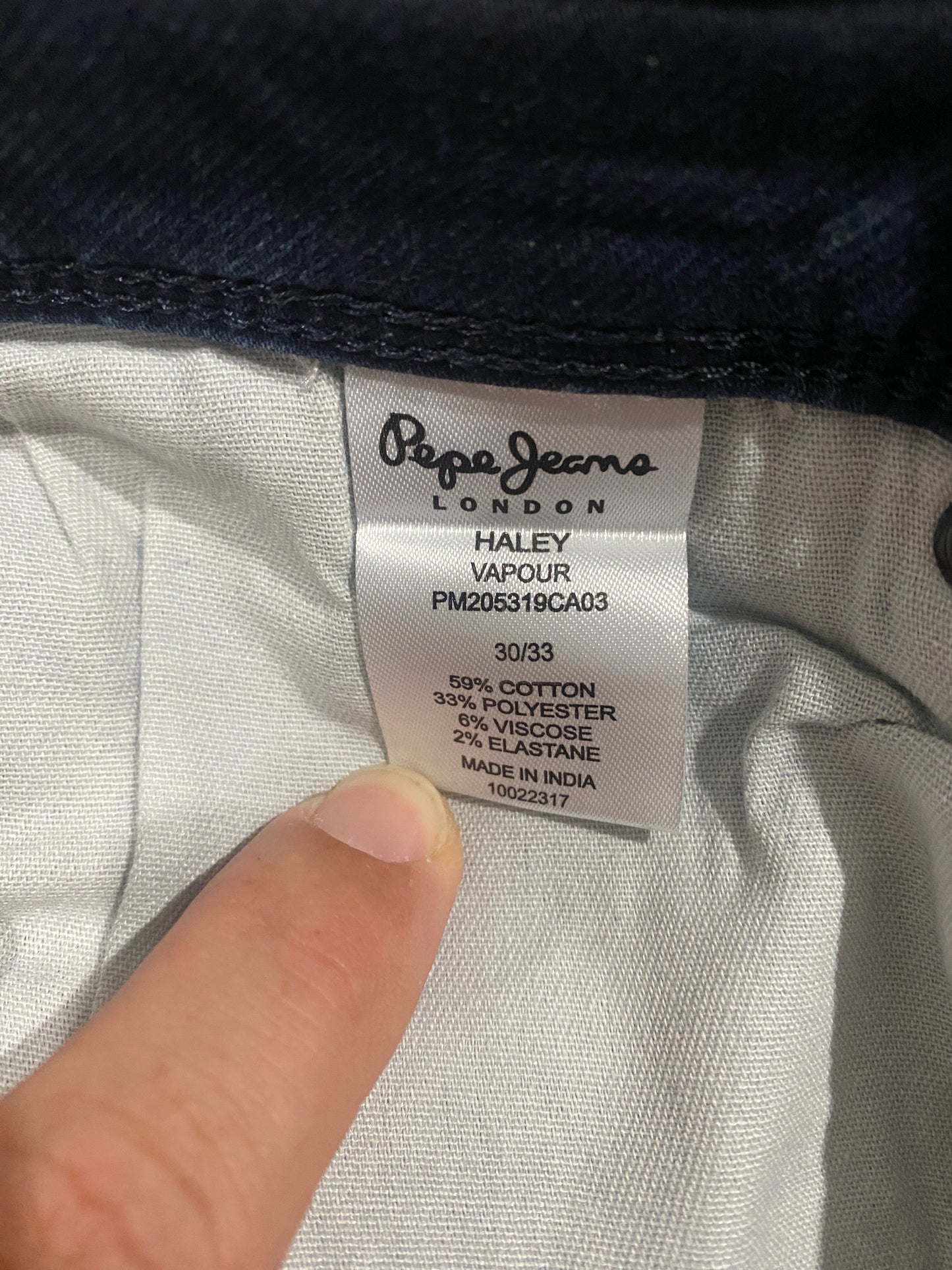 Pepe Jeans London Haley Vapour GymDigo Stretch Jeans – W30 L33 Dark Wash