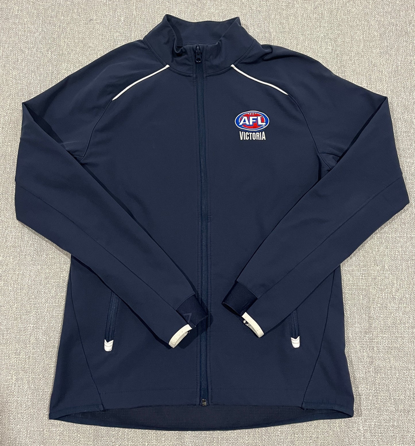 ISC AFL Victoria Soft Shell Jacket Mens Small Navy Full Zip Track Jacket