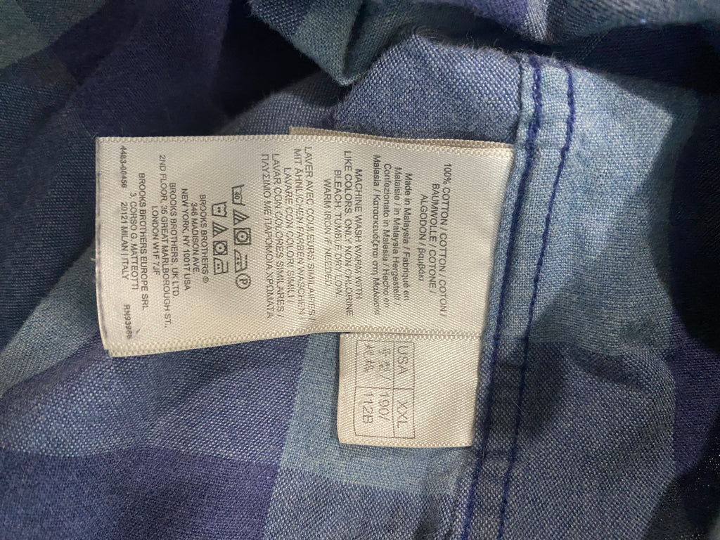 Brooks Brothers Regent Fit Blue Buffalo Check Long Sleeve Button-Down Shirt