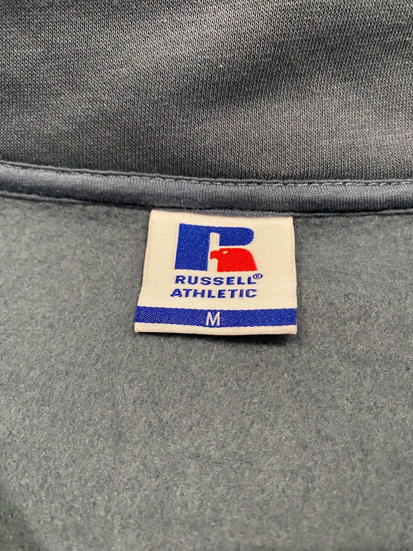 Russell Athletic Quarter Zip Sweatshirt Mens Medium Grey Pullover Fleece Jumper