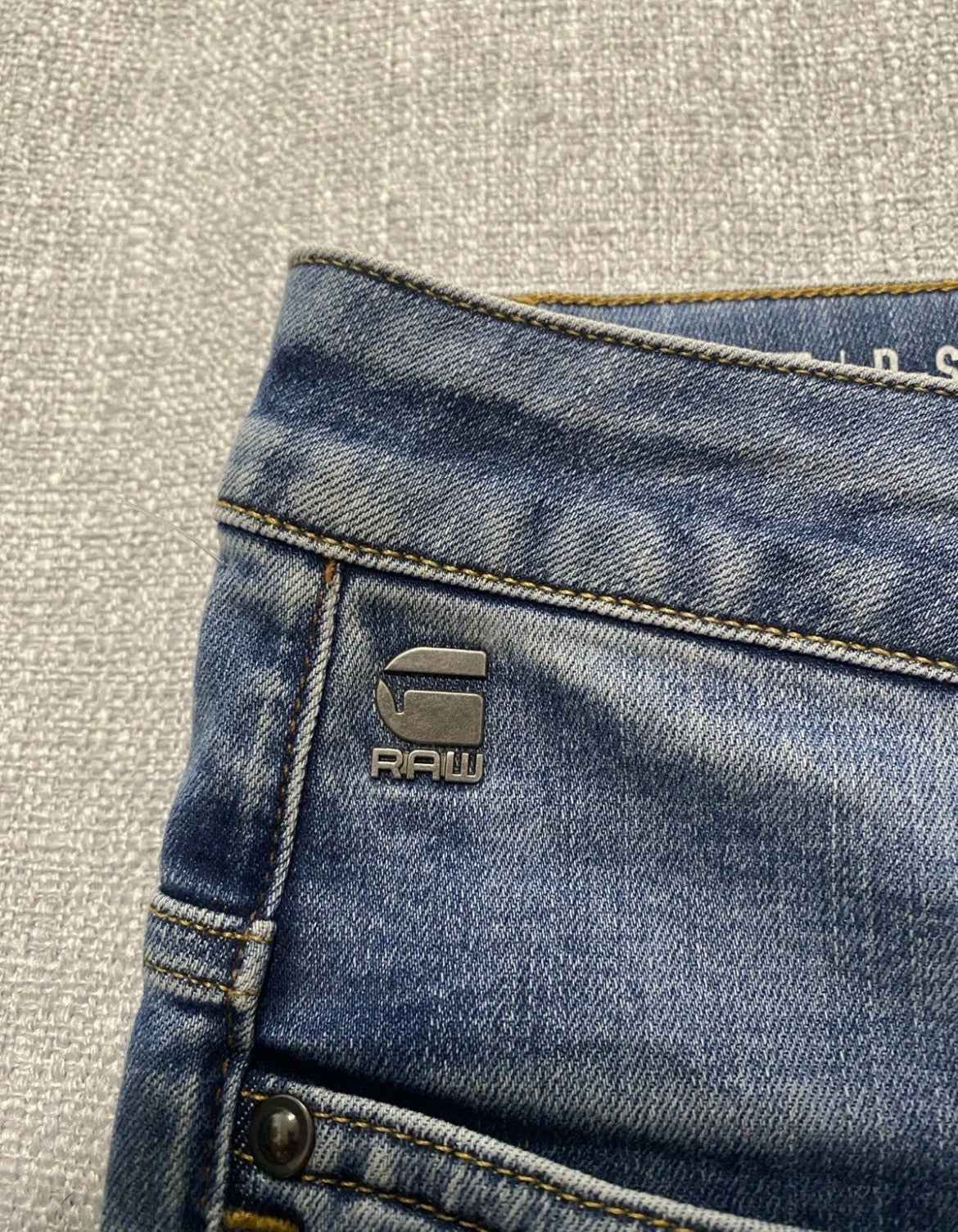 G-Star RAW D-Staq 3D Slim Jeans Men’s W32 (Measures W34) Blue Stretch Denim
