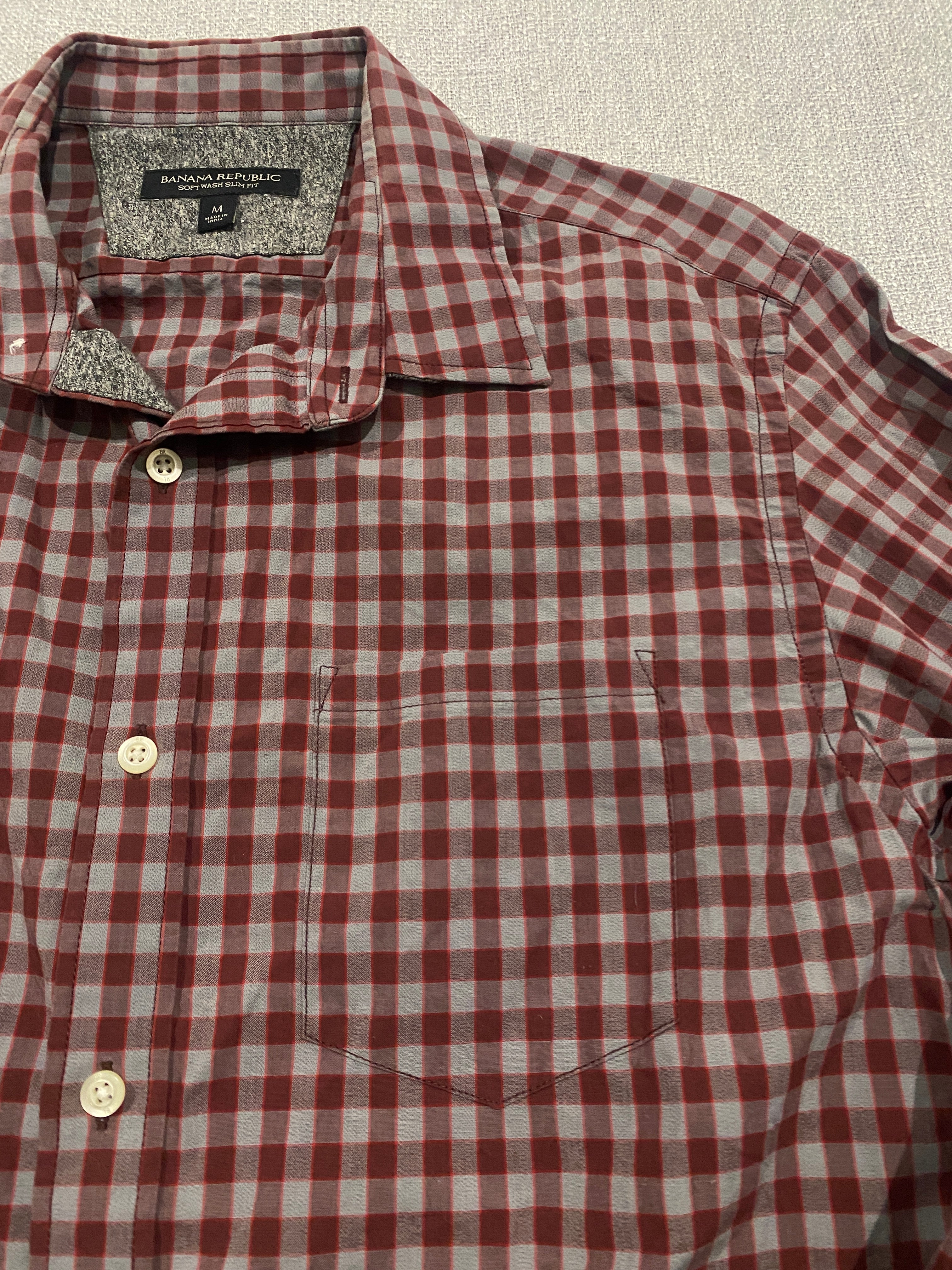 Banana Republic Soft Wash Slim Fit Checkered Shirt