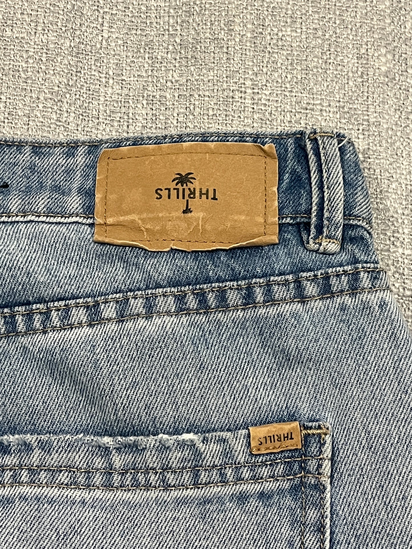 Thrills Billie Low Jeans Womens AU 8 Blue Wide Leg Denim Jeans W29