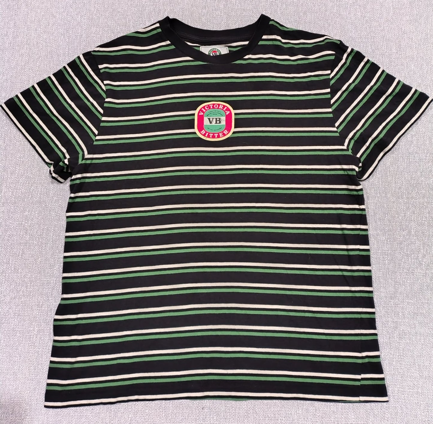 VB Victoria Bitter Striped Tee Size L Streetwear Y2K