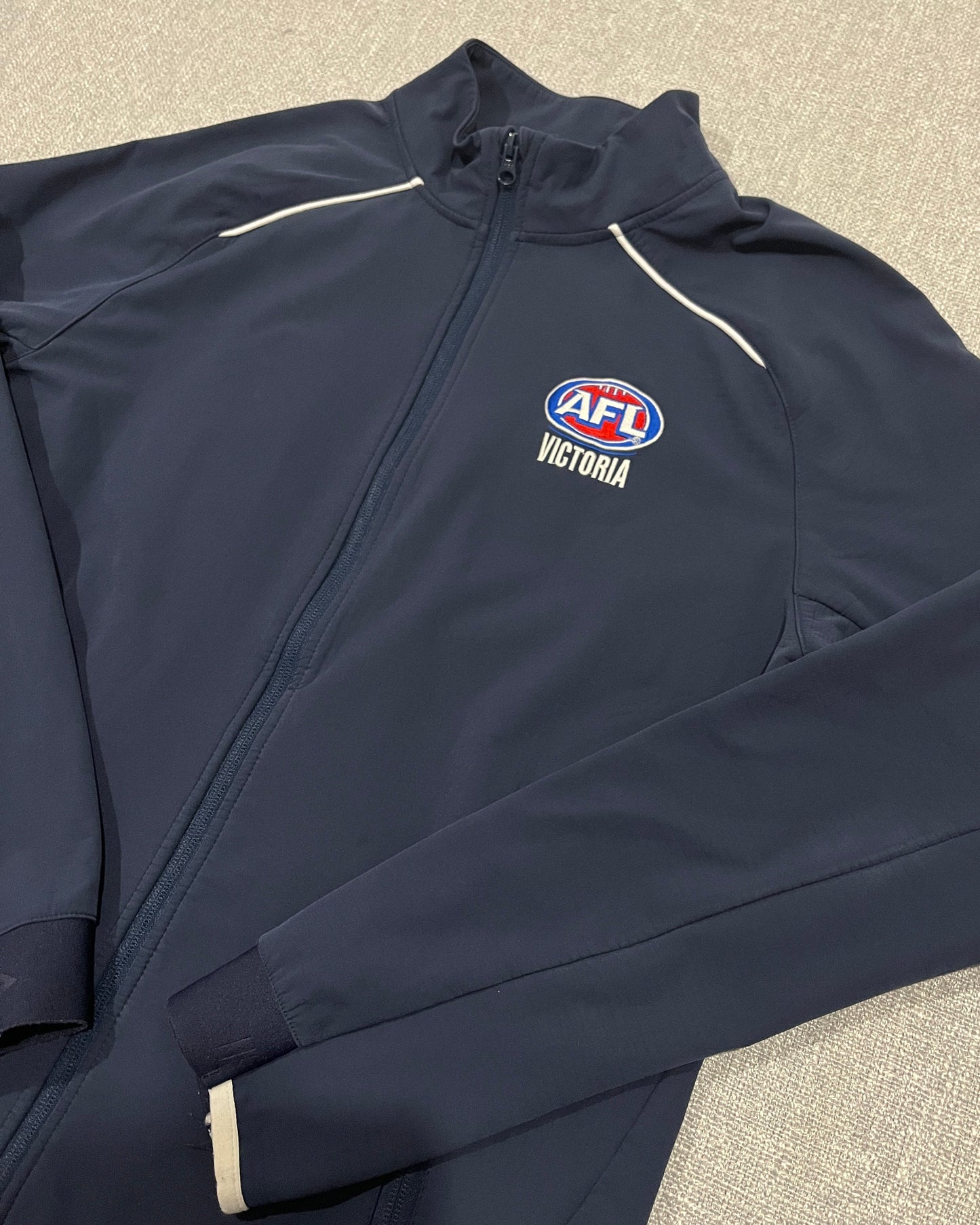 ISC AFL Victoria Soft Shell Jacket Mens Small Navy Full Zip Track Jacket