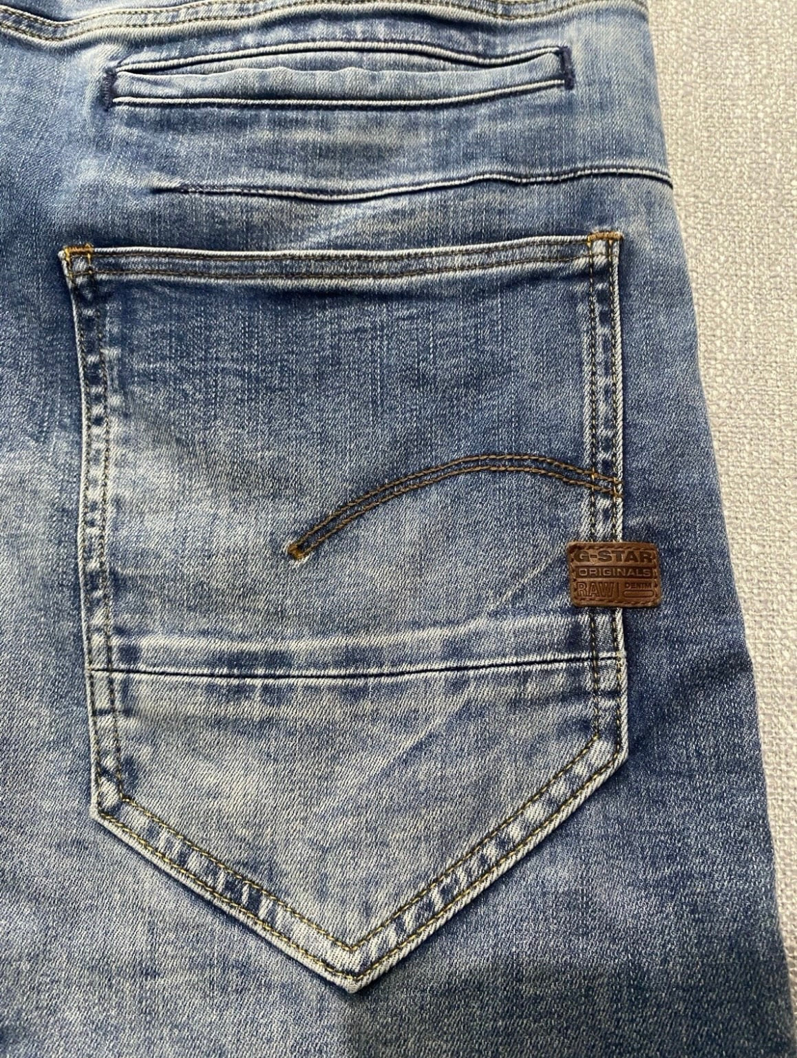 G-Star RAW D-Staq 3D Slim Jeans Men’s W32 (Measures W34) Blue Stretch Denim