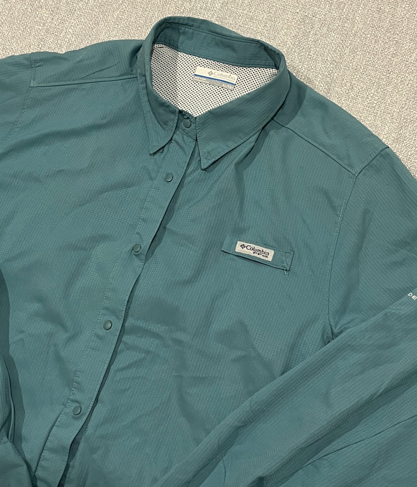 Columbia PFG Omni-Shade Womens Fishing Shirt Teal Long Sleeve XL Ventilated