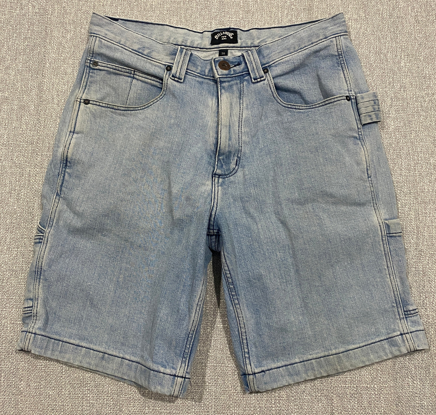 Billabong Carpenter Denim Shorts Men’s Size 30 Light Blue Stretch Workwear