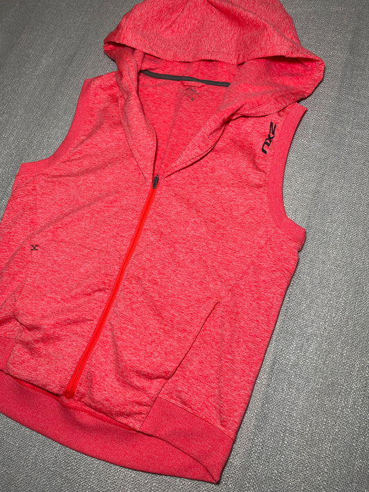 2XU Sleeveless Hoodie Womens Small Red Zip Training Vest Activewear