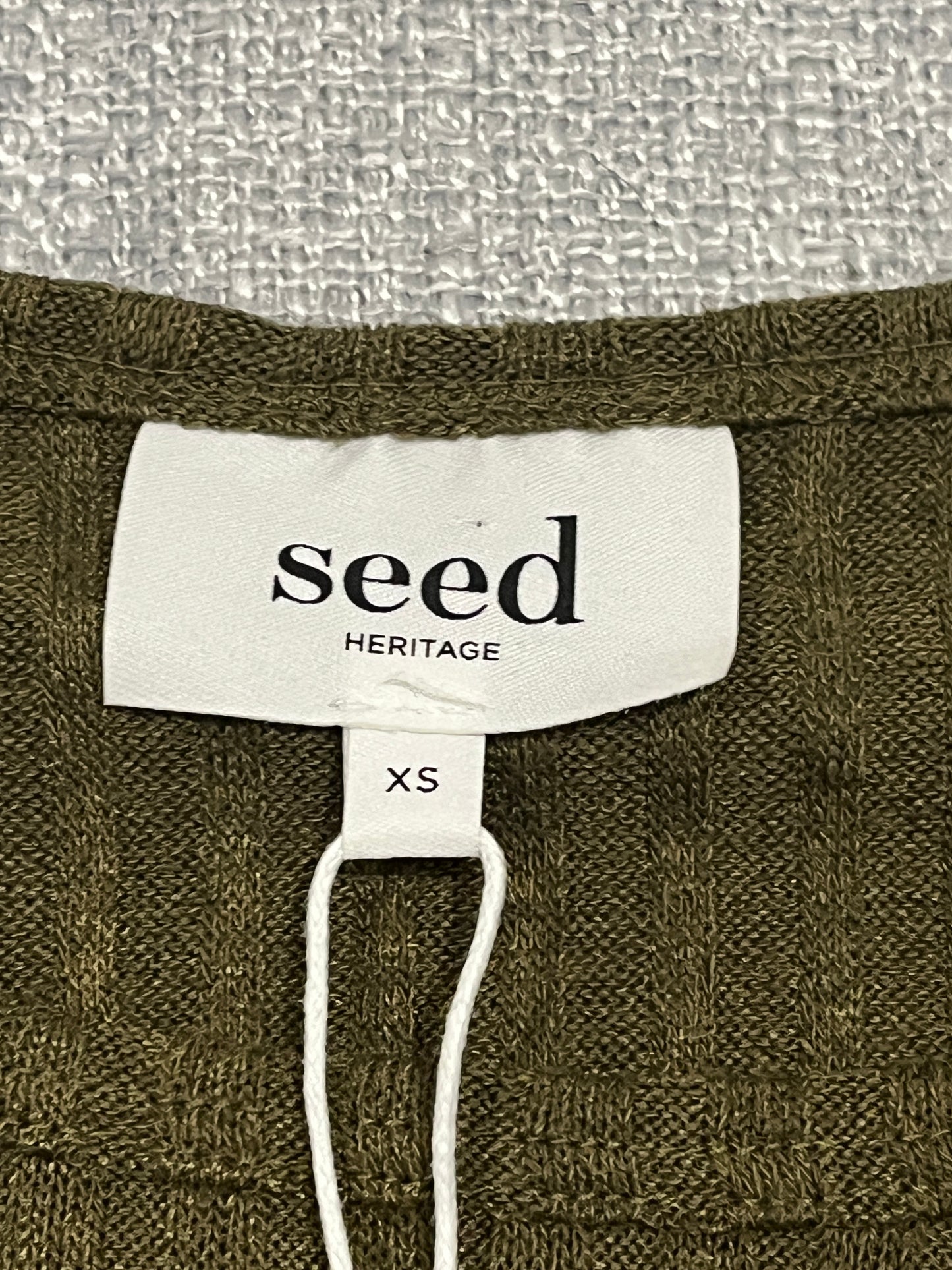 Seed Heritage Women’s Ribbed Long Sleeve Olive top size XS