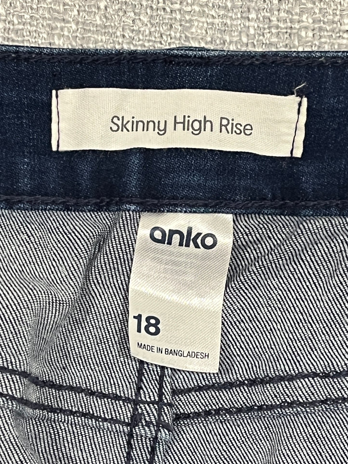 Anko navy high rise skinny jeans women’s 18