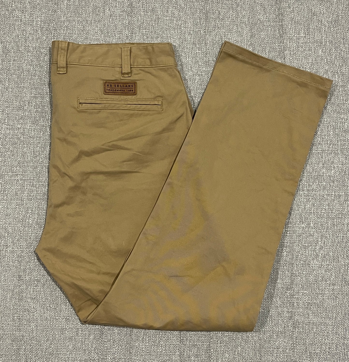 RB Sellars Carathool Chino Pants Mens 36x32 Beige Stretch Cotton Work Casual