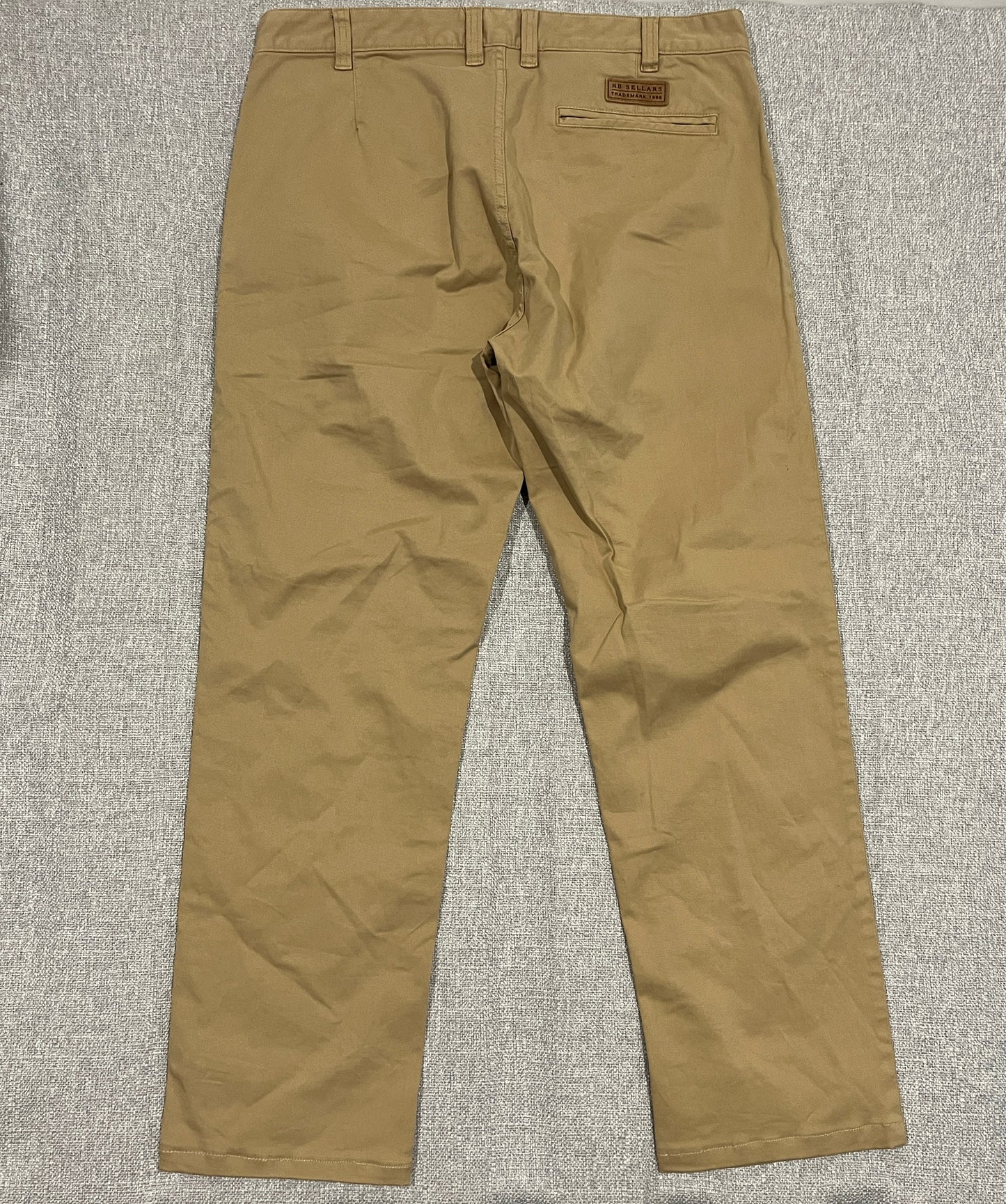 RB Sellars Carathool Chino Pants Mens 36x32 Beige Stretch Cotton Work Casual
