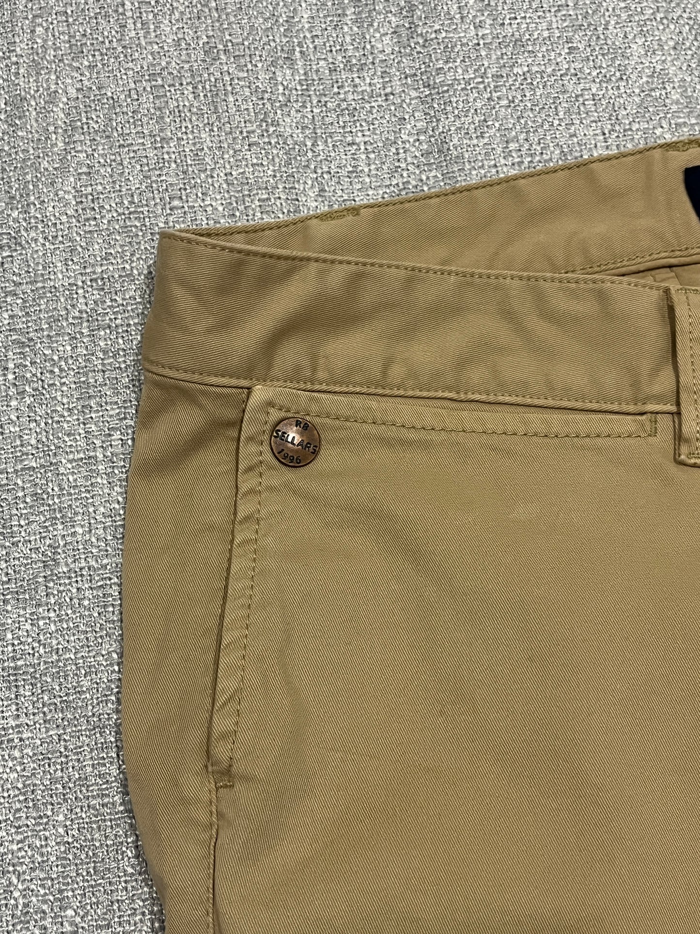 RB Sellars Carathool Chino Pants Mens 36x32 Beige Stretch Cotton Work Casual
