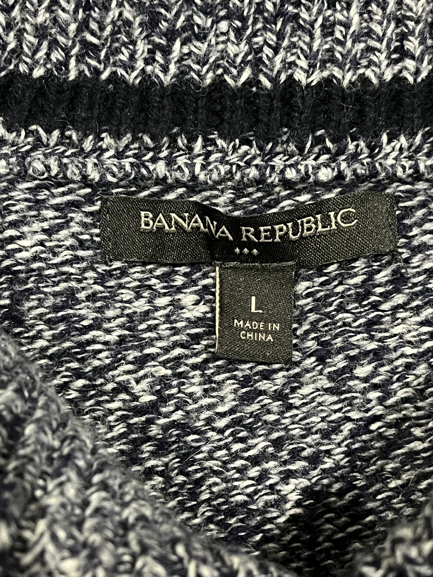 Banana Republic Shawl Collar Knit Sweater Men’s Large Grey Marle Wool Blend