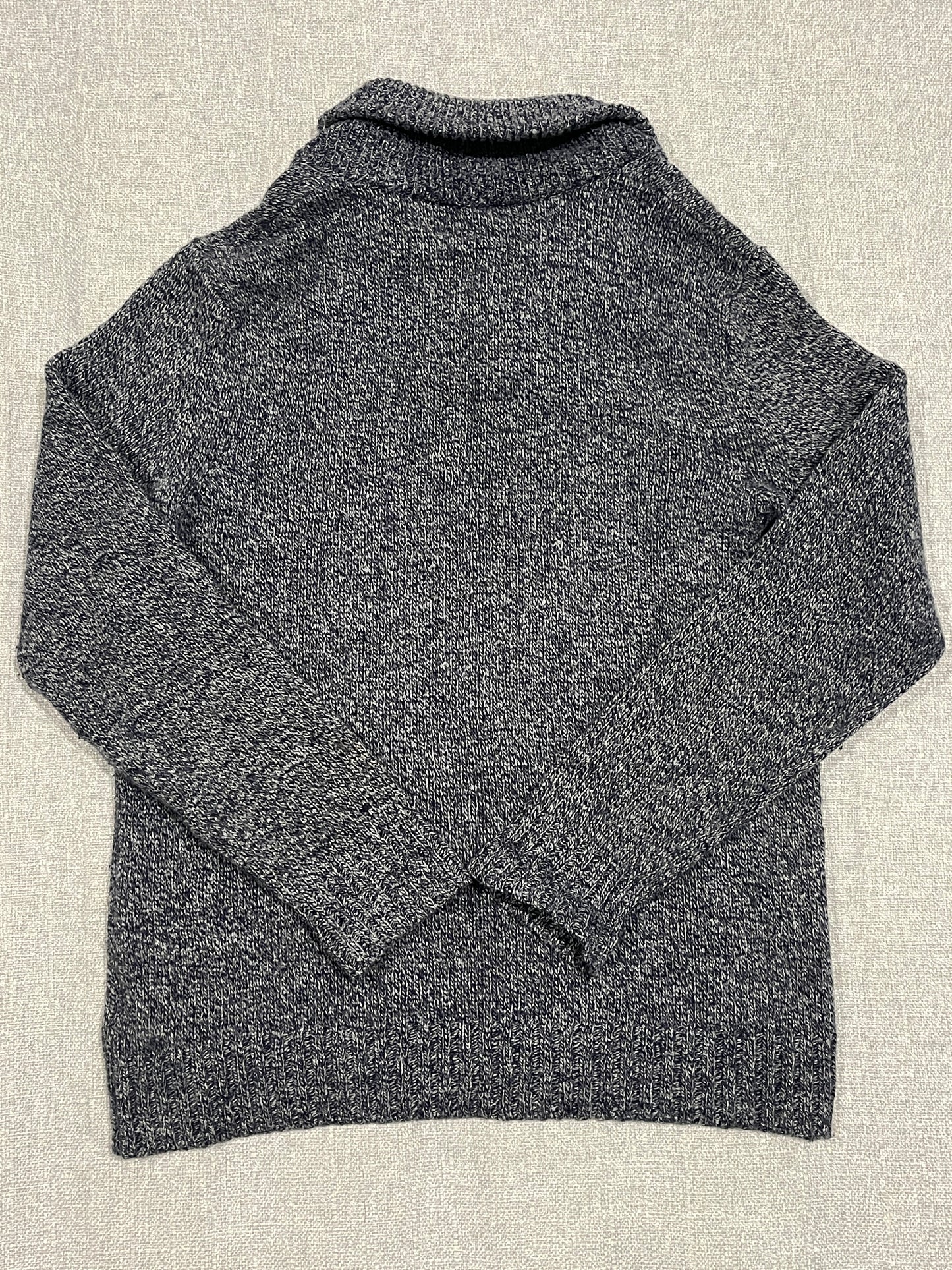 Banana Republic Shawl Collar Knit Sweater Men’s Large Grey Marle Wool Blend