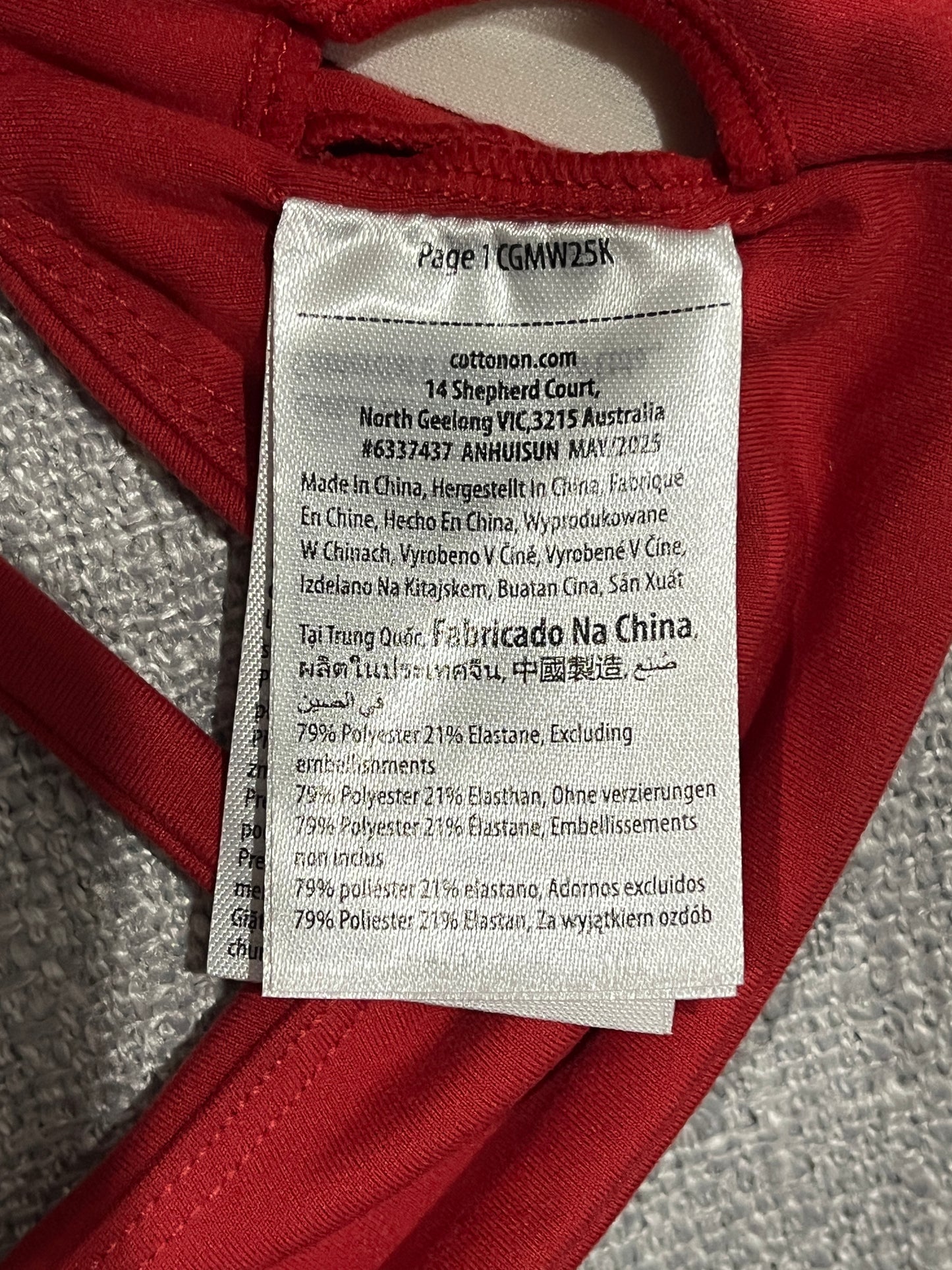 Cotton On BODY Red Bikini Top