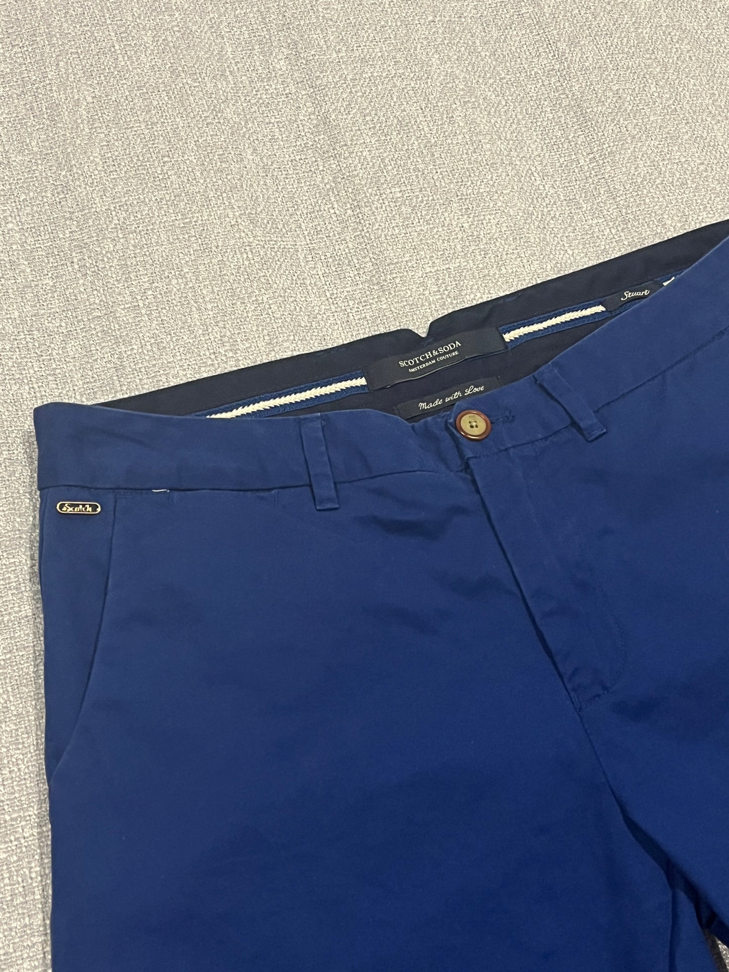 Scotch & Soda Stuart Chino Pants Mens W28 L32 Blue Slim Fit Amsterdam Couture