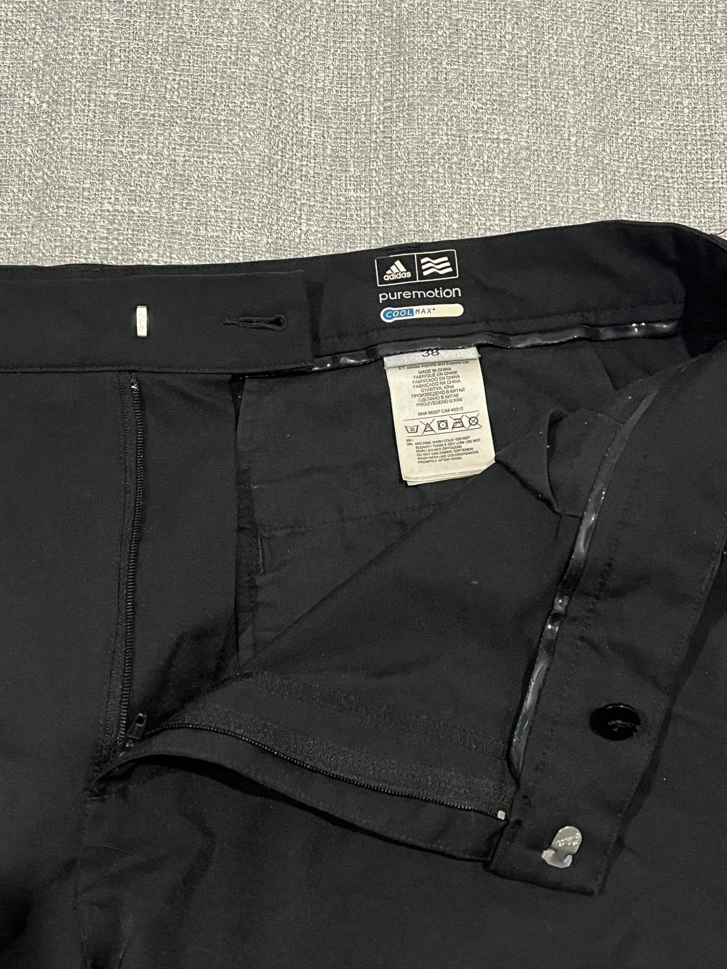 Adidas Puremotion CoolMax Golf Shorts Mens 38 Black Performance Stretch