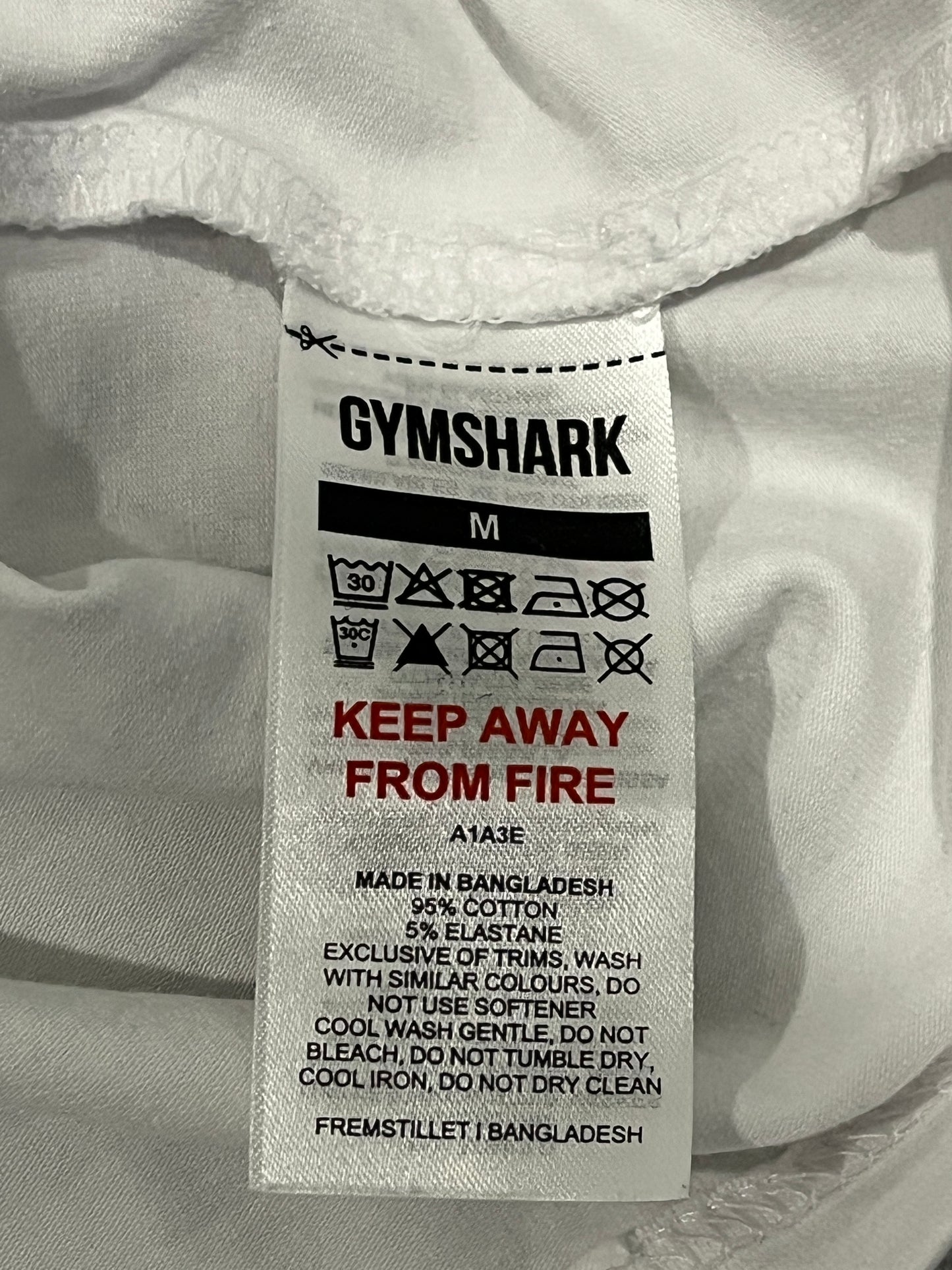 Gymshark Essential T-Shirt Mens Medium White Short Sleeve Gym Training