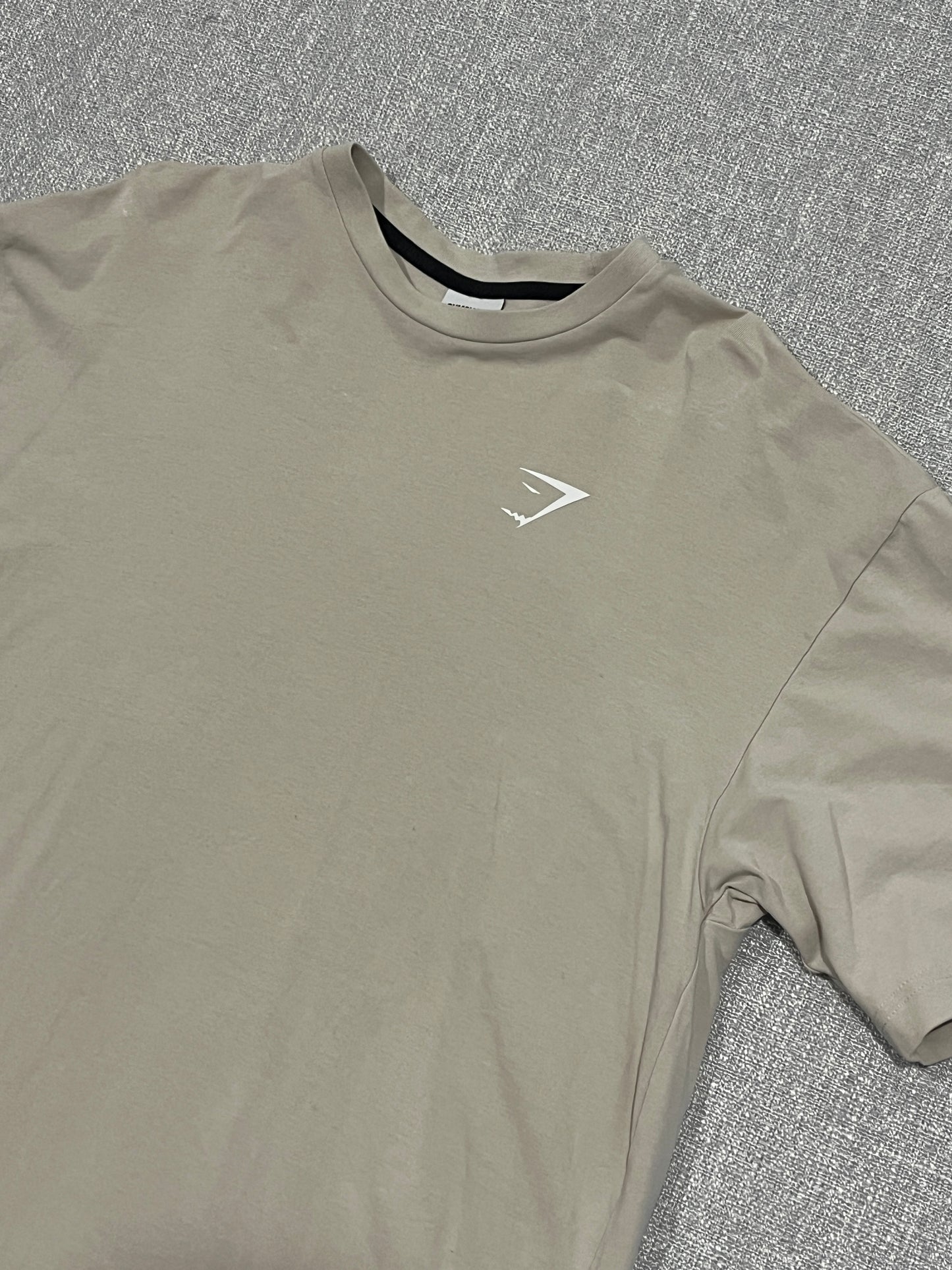 Gymshark Essential T-Shirt Mens Medium Beige Short Sleeve Gym Training