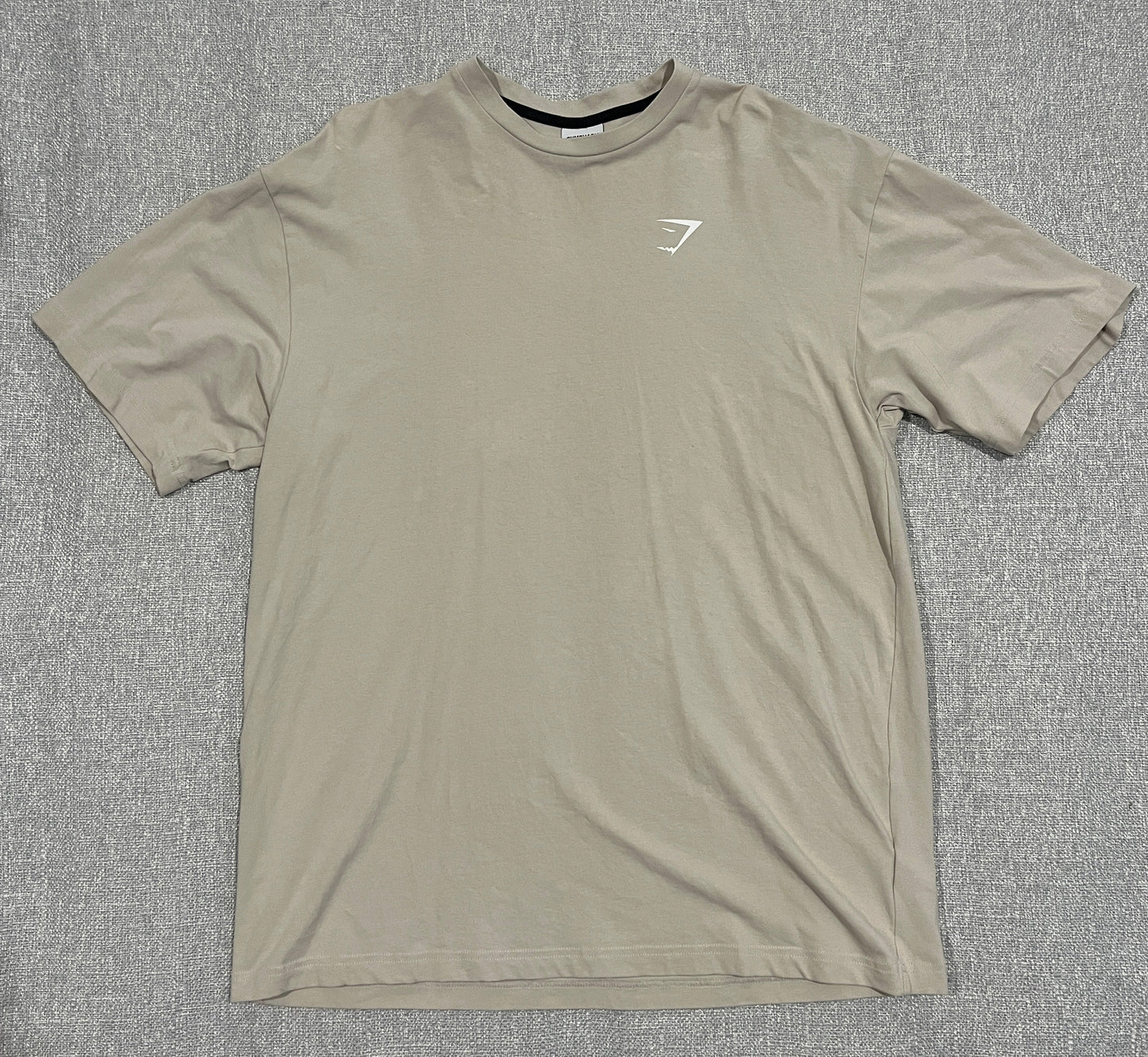 Gymshark Essential T-Shirt Mens Medium Beige Short Sleeve Gym Training