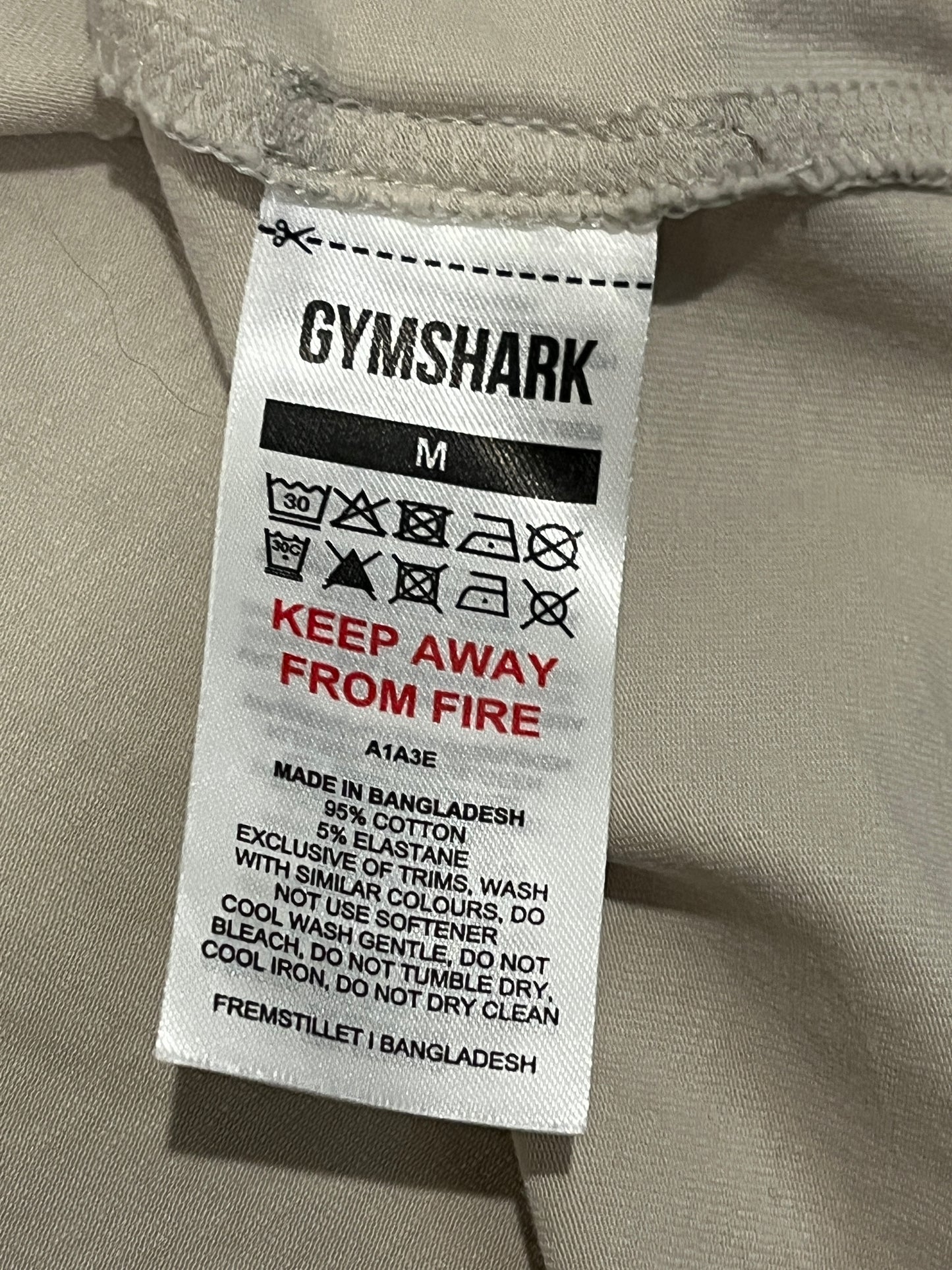 Gymshark Essential T-Shirt Mens Medium Beige Short Sleeve Gym Training