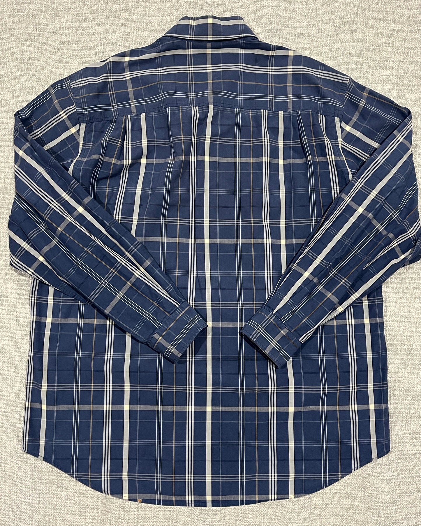 R.M. Williams Blue Check Long Sleeve Button Up Shirt Mens Large Cotton