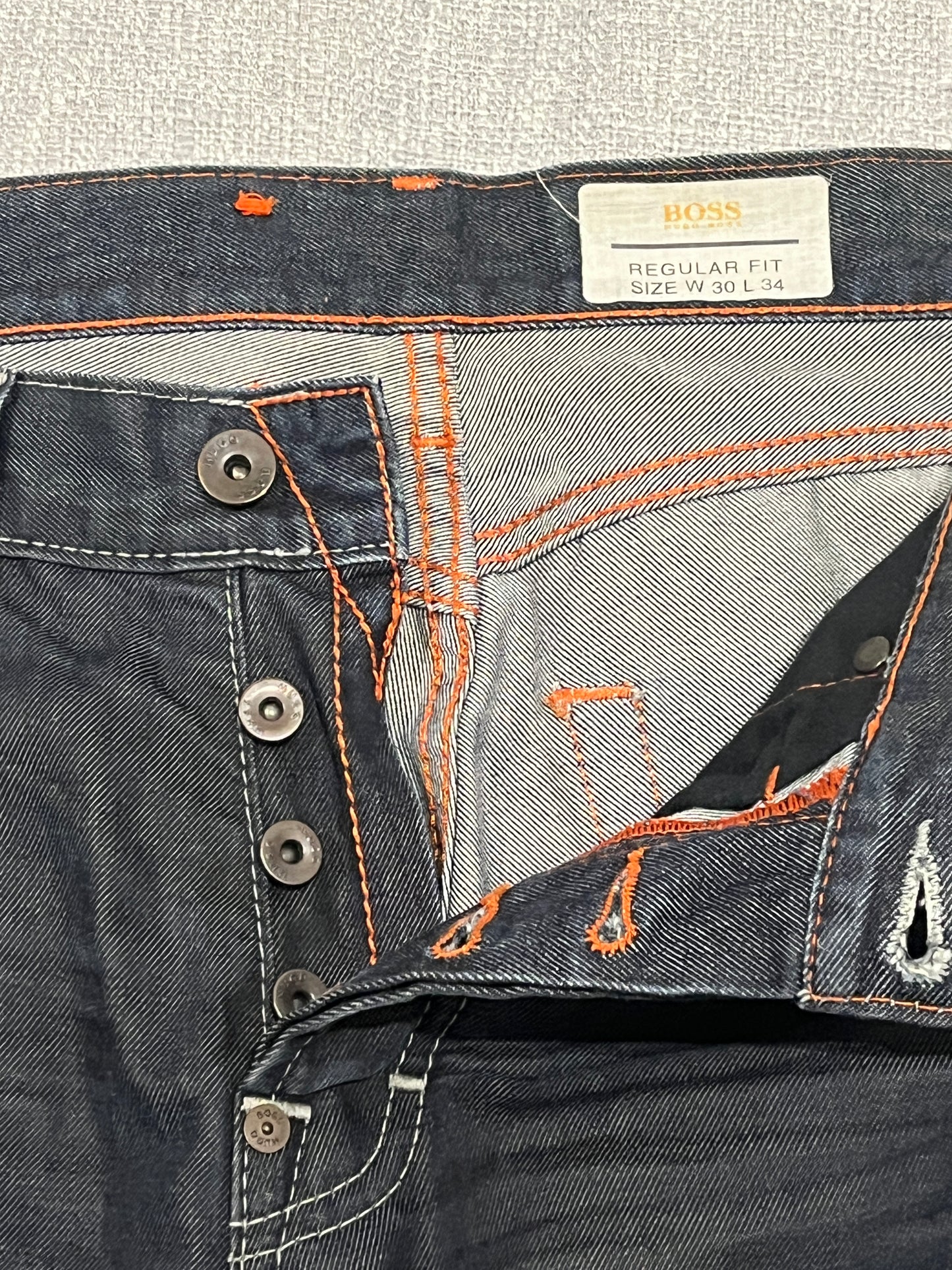 Hugo Boss Regular Fit Dark Wash Jeans W30 L34 Mens Designer Denim